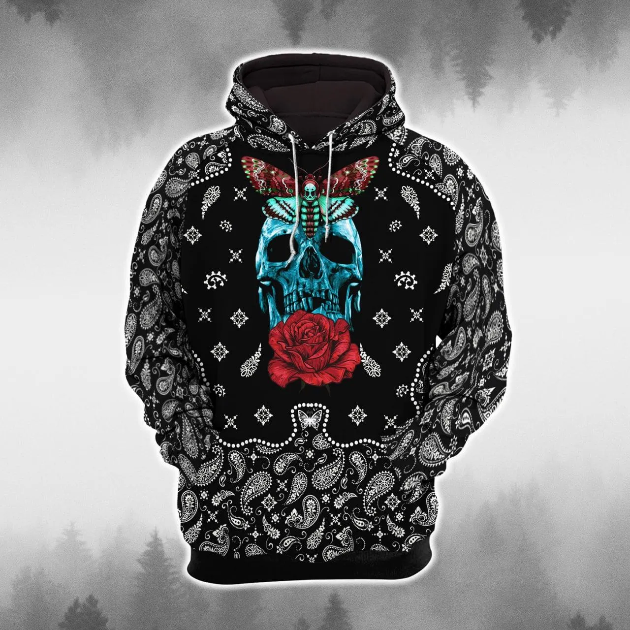 Mandala Gothic Skull Butterfly Combo Hoodie and Leggings