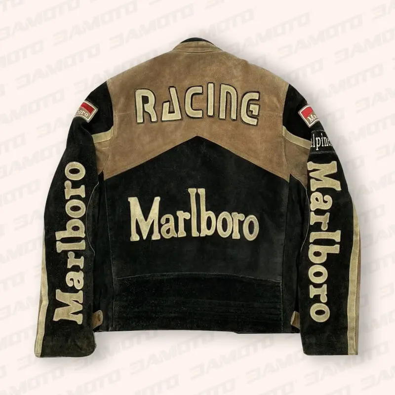 Marlboro Cafe Racer Leather Jacket for Men