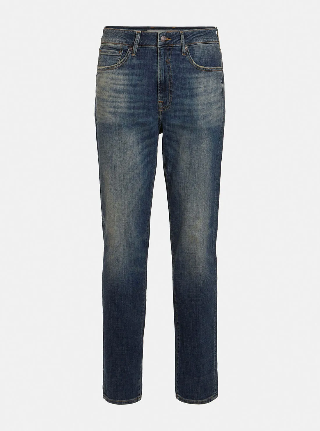 Mid-Rise Regular Tapered Drake Denim Jeans in Reeno Wash