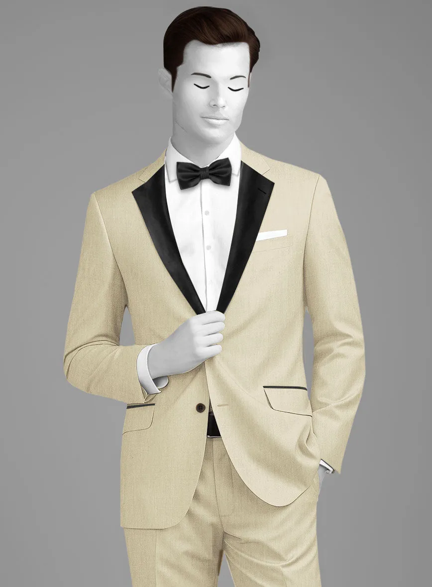 Napolean Light Beige Wool Tuxedo Suit