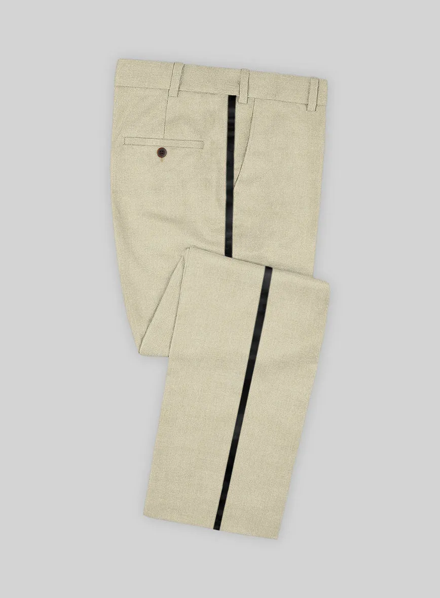 Napolean Light Beige Wool Tuxedo Suit