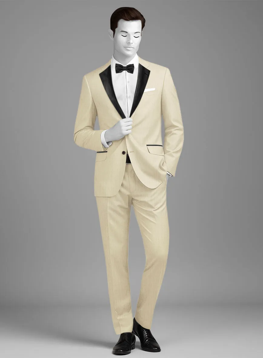 Napolean Light Beige Wool Tuxedo Suit