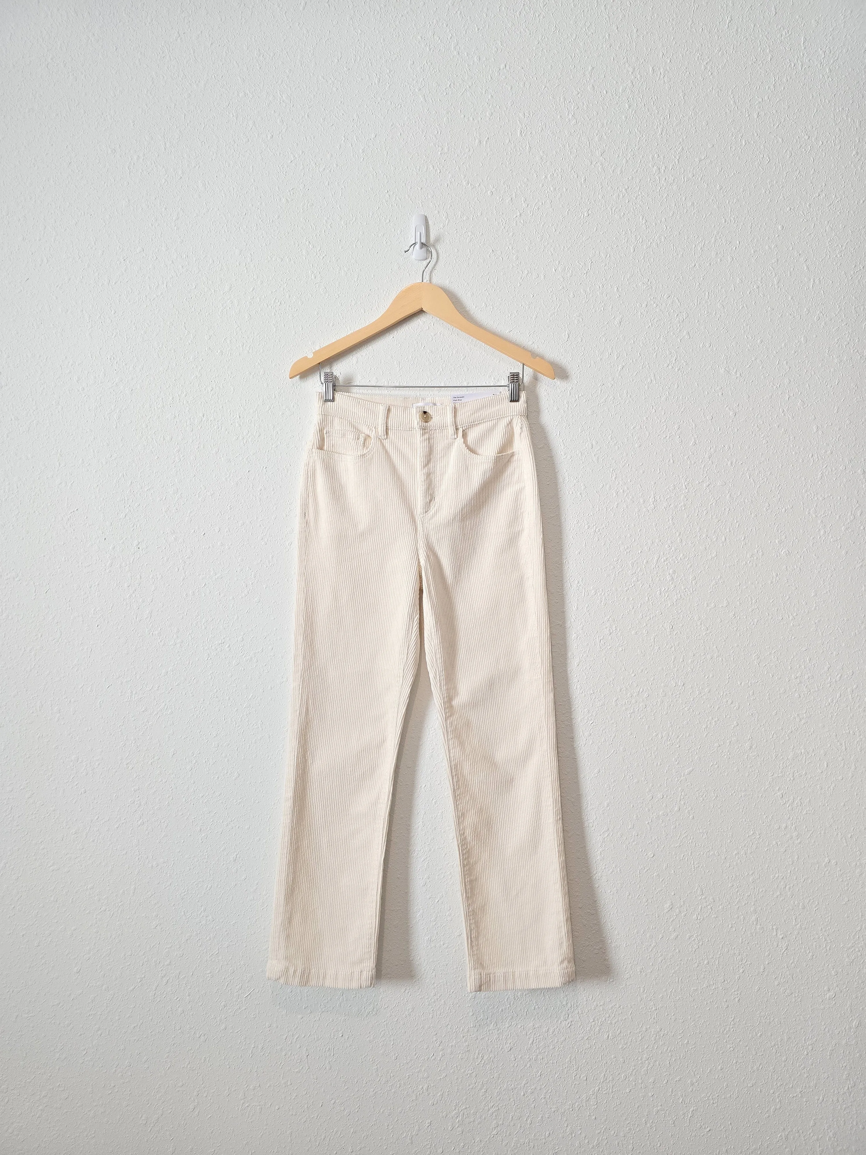 NEW Cream Cord Straight Pants (25/0)