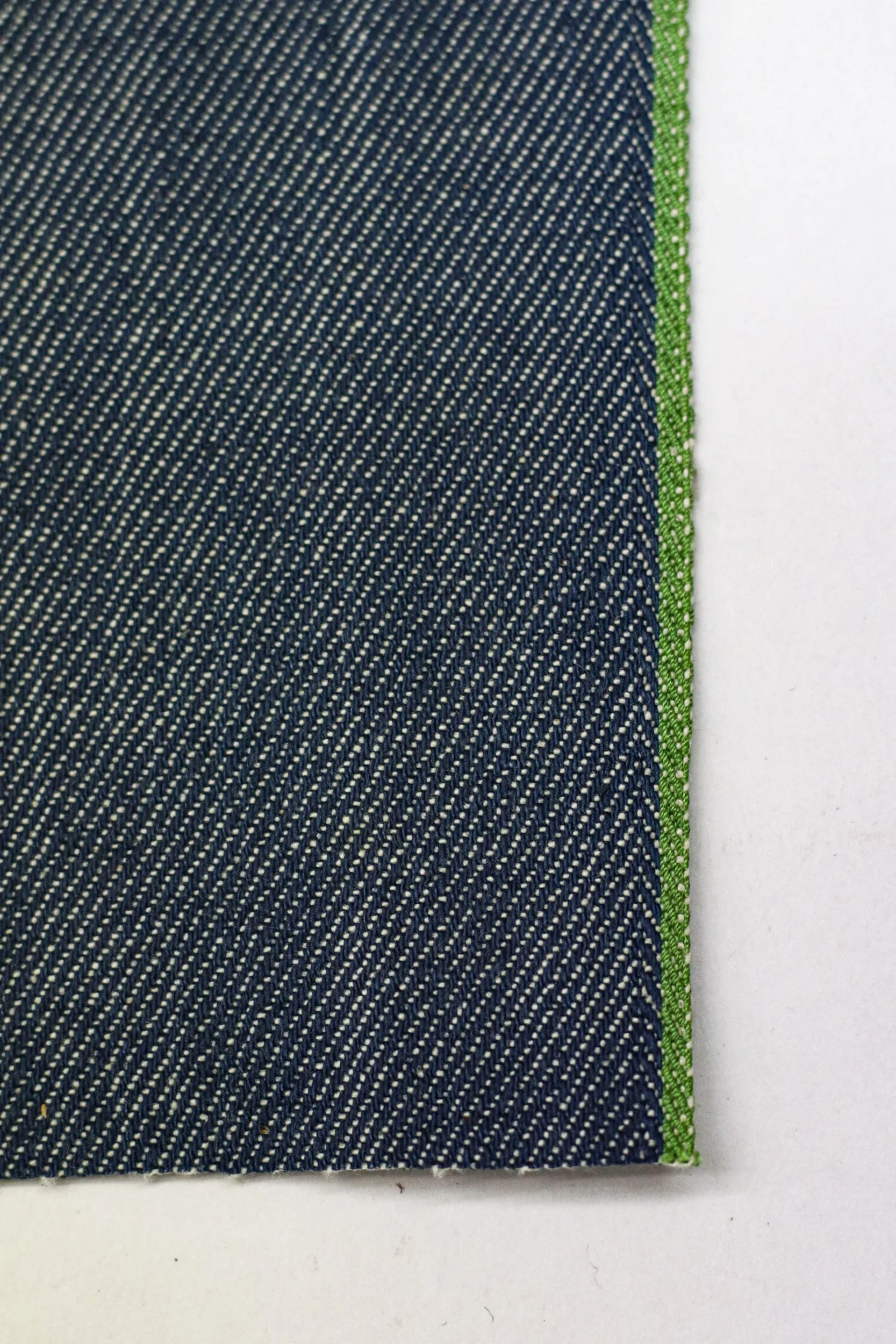 OCEAN BLUE COTTON HEMP BLEND SELVEDGE DENIM*