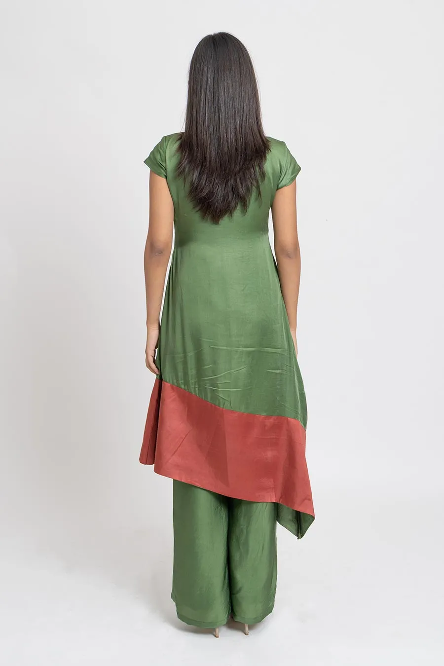 Olive Green Co-Ord Set With Mask