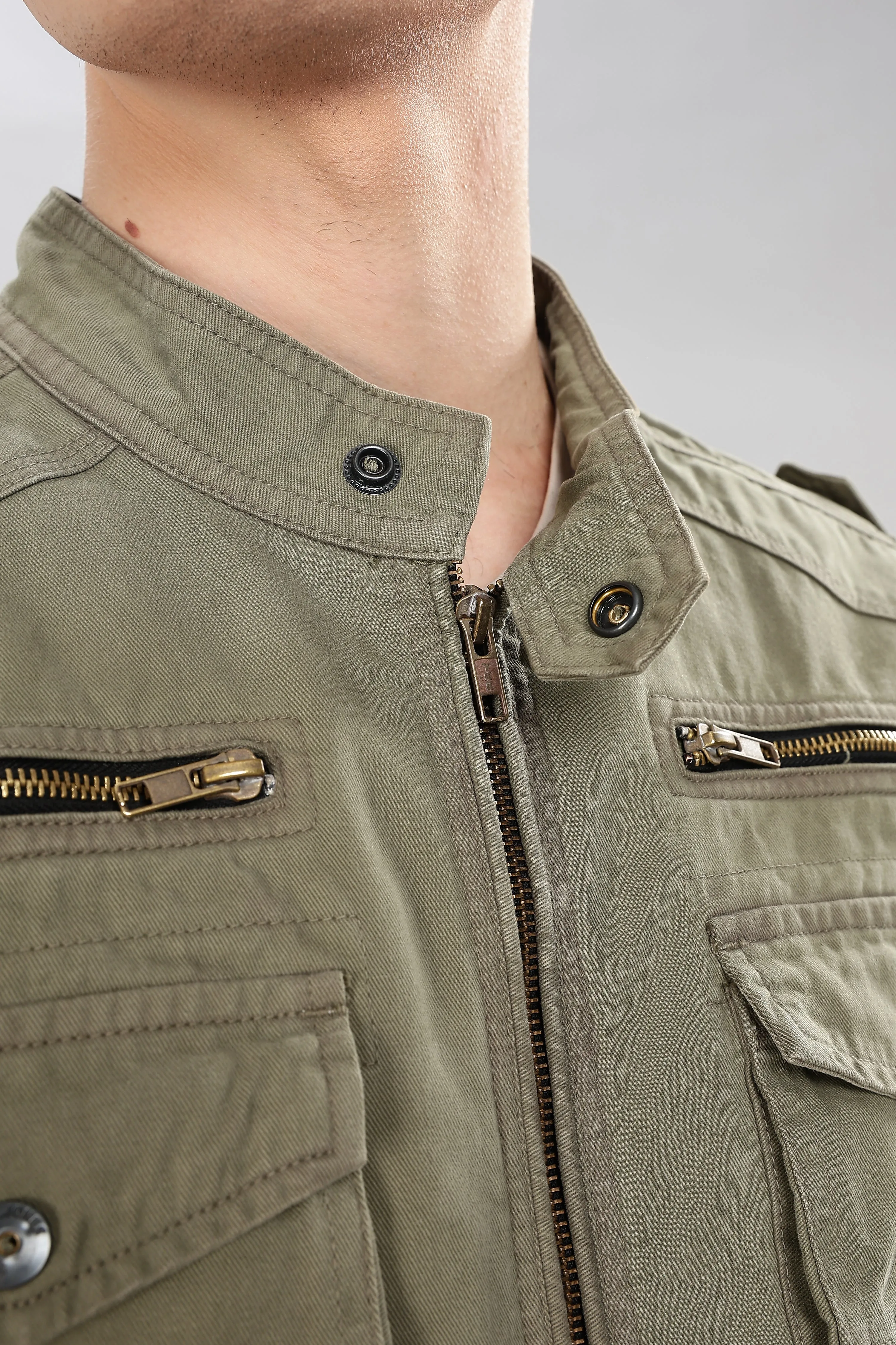 OLIVE UTILITY JACKET