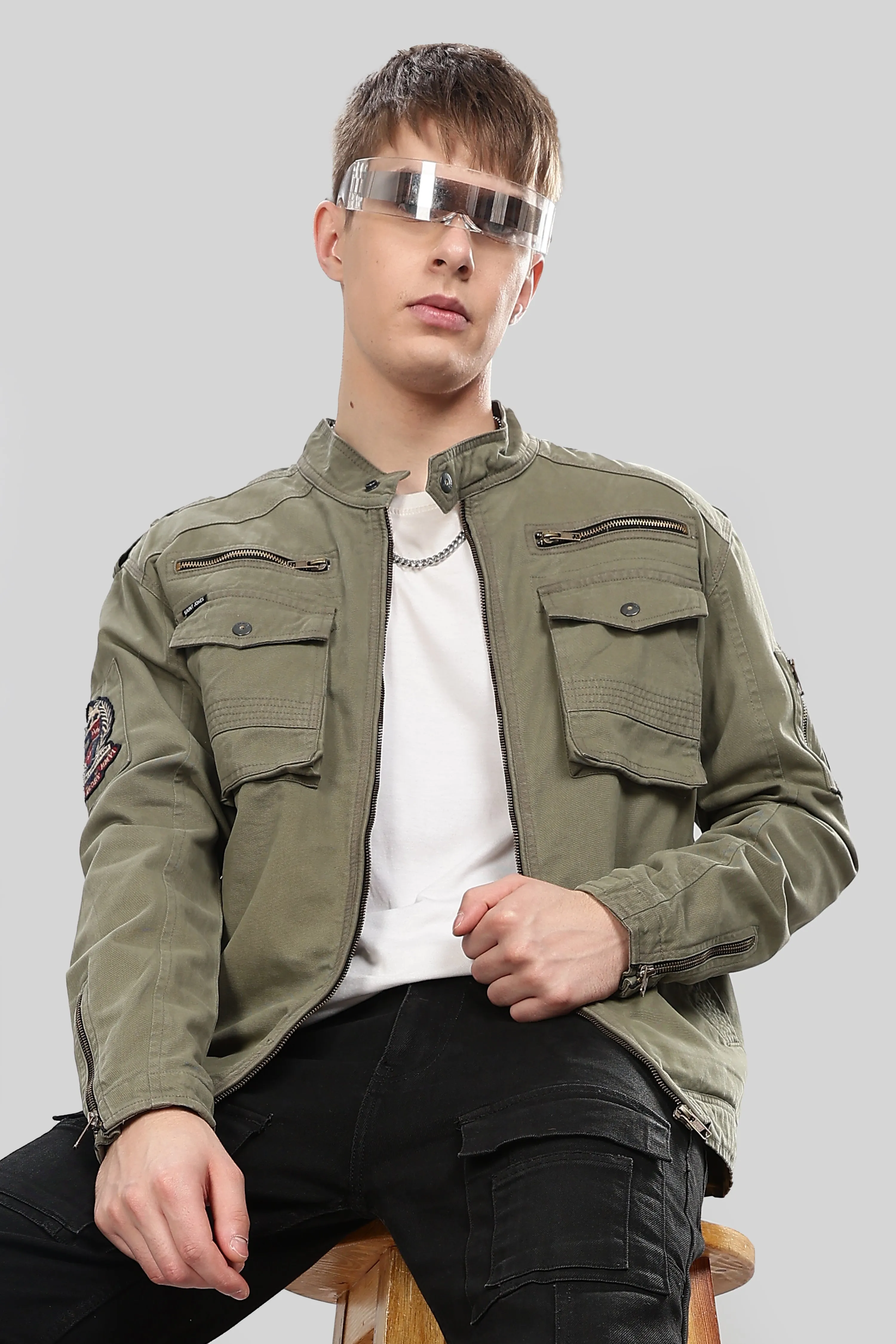 OLIVE UTILITY JACKET