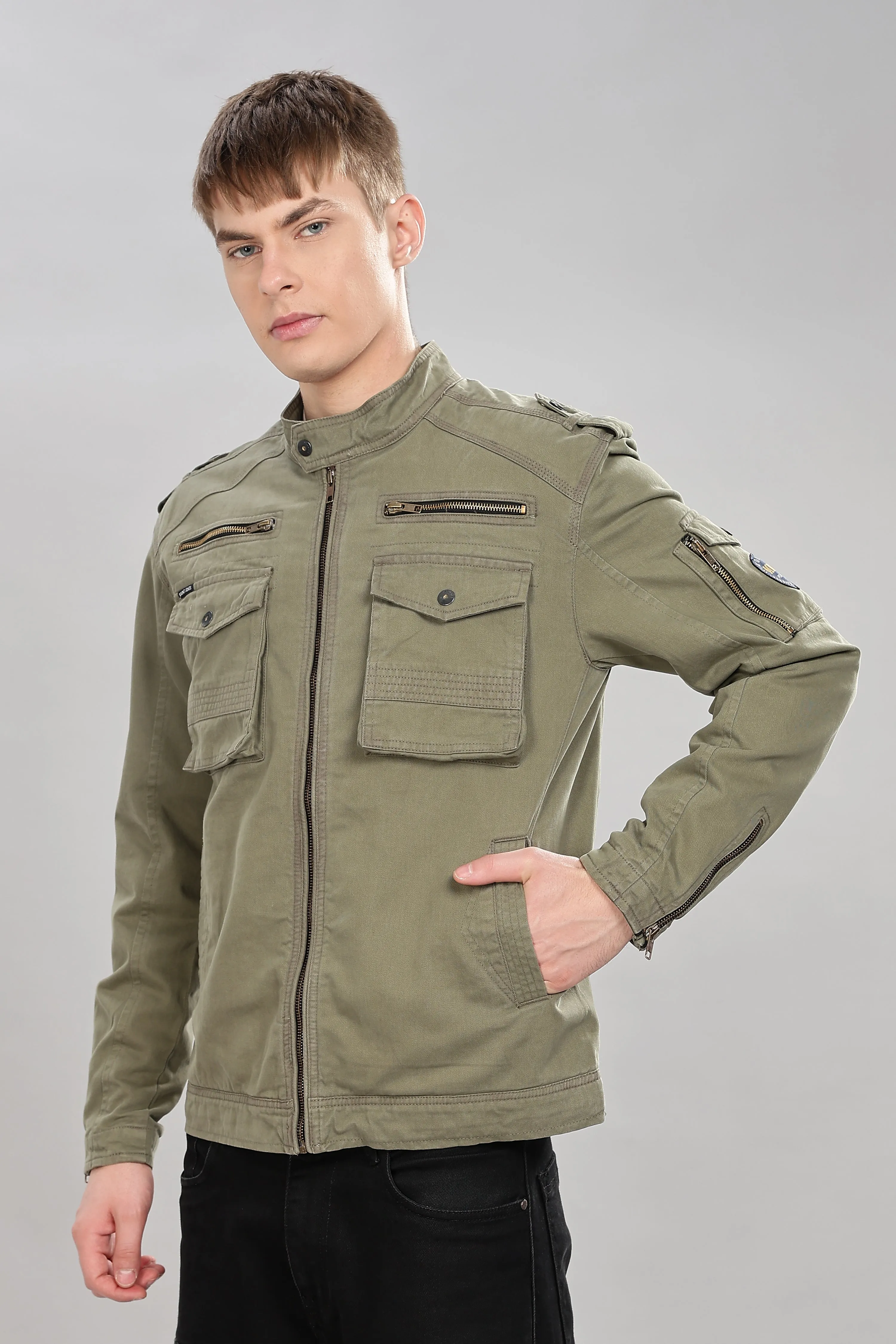 OLIVE UTILITY JACKET