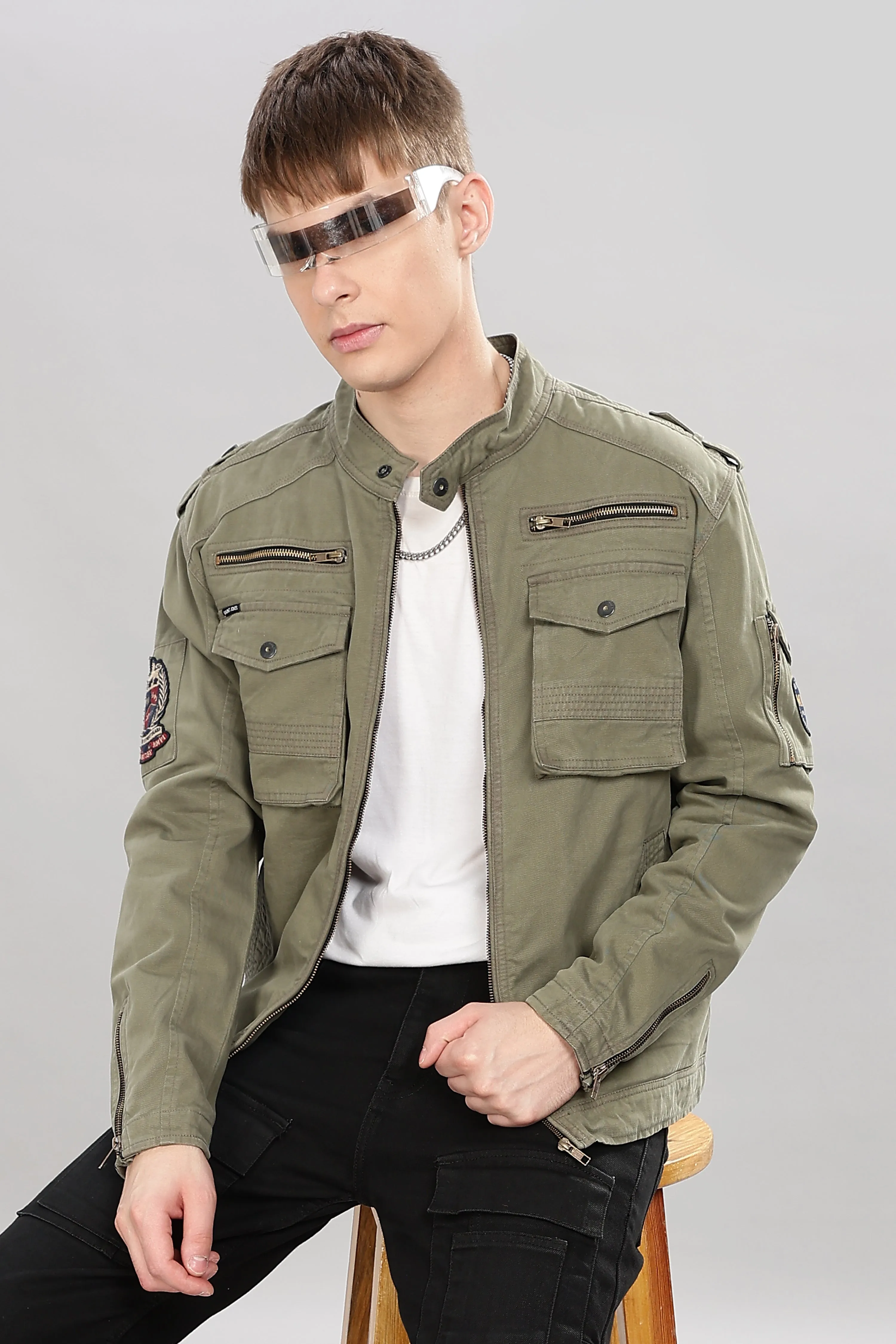OLIVE UTILITY JACKET