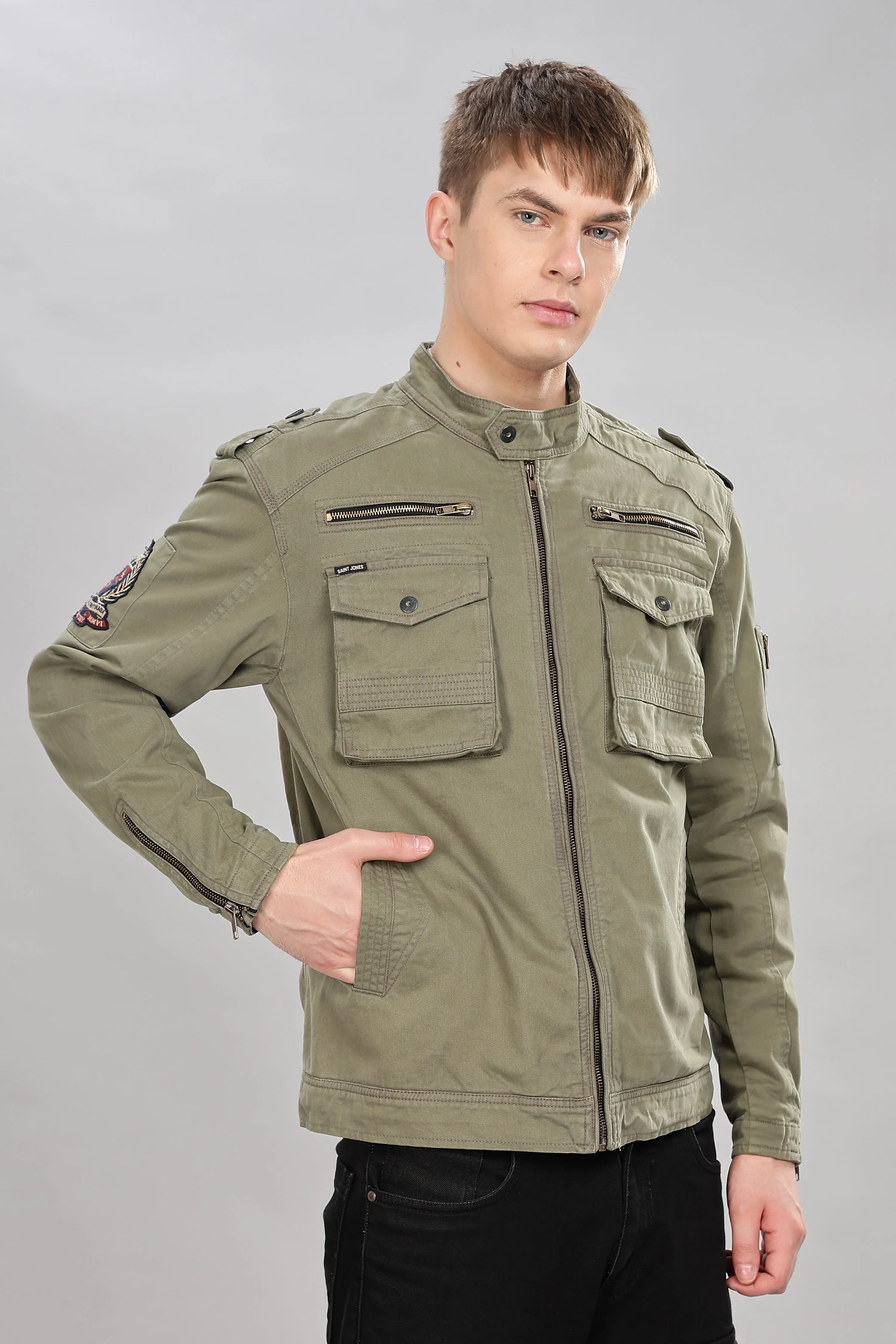 OLIVE UTILITY JACKET