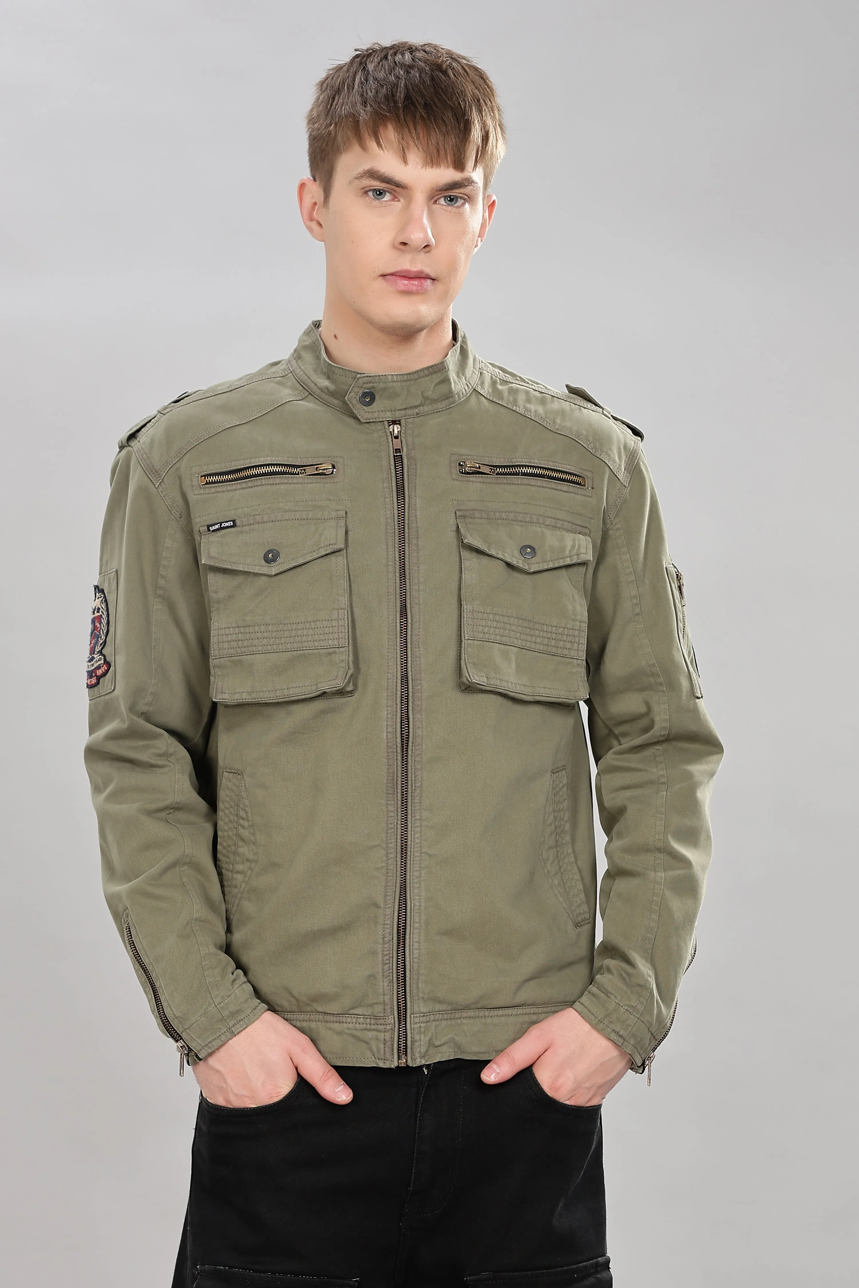 OLIVE UTILITY JACKET