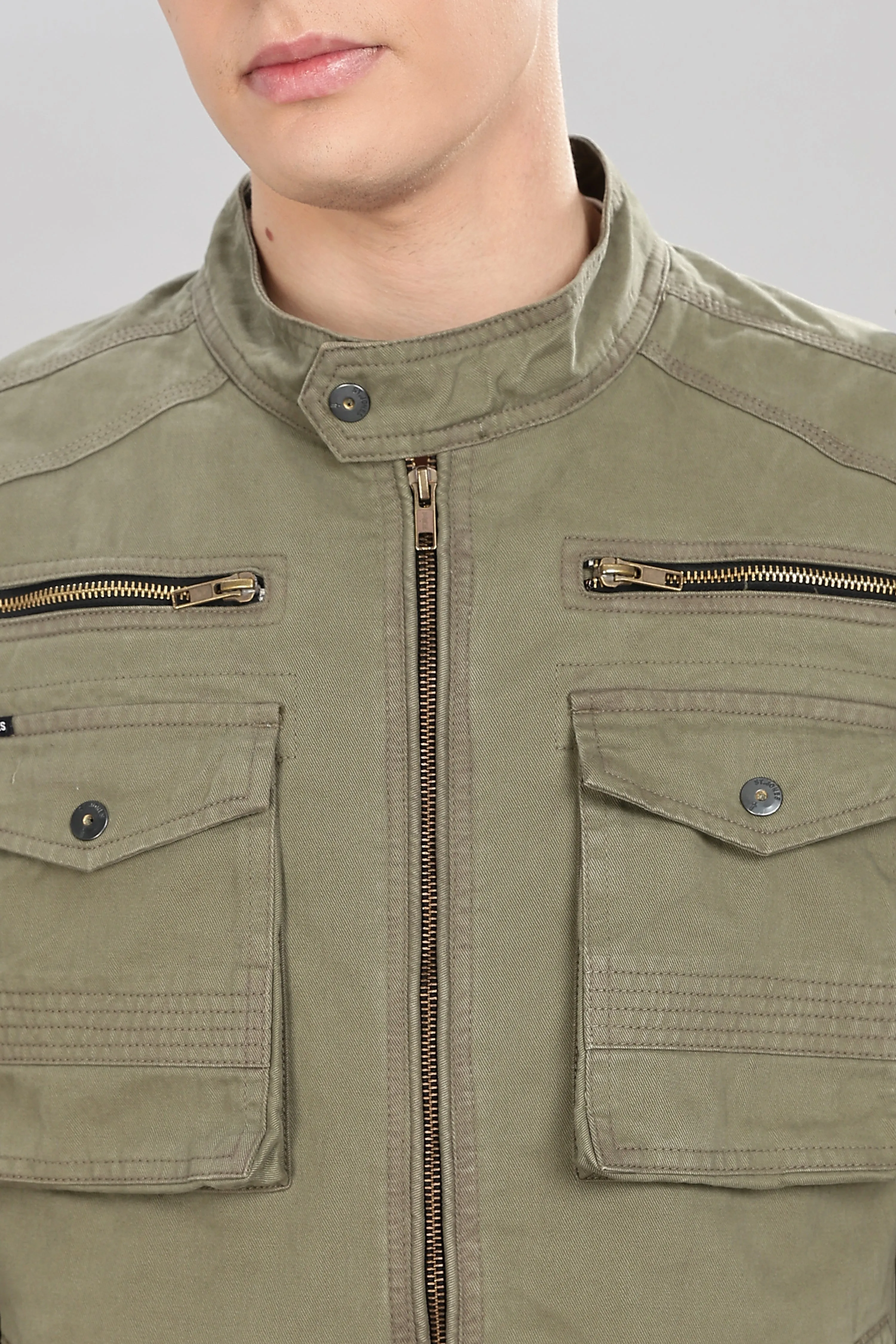 OLIVE UTILITY JACKET