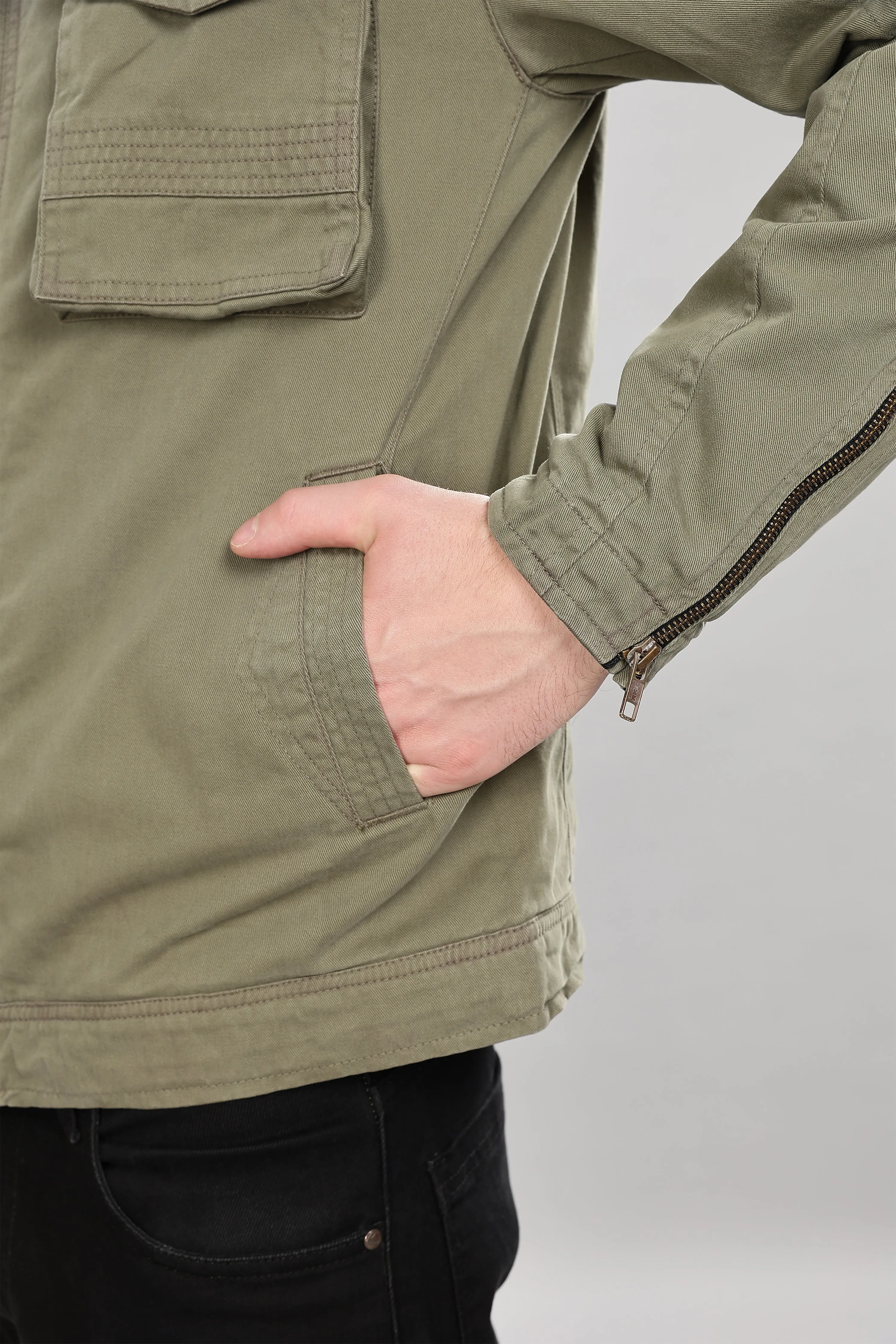 OLIVE UTILITY JACKET