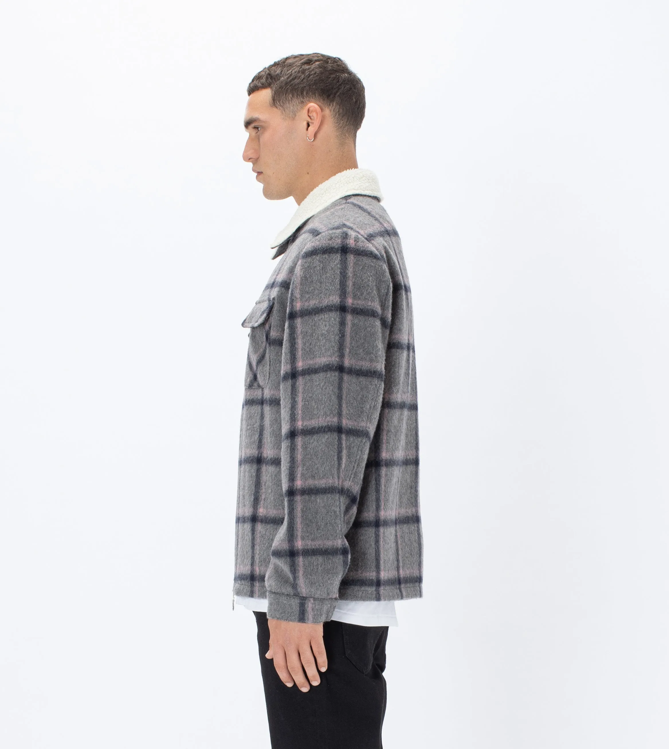 Plaid Work Jacket Grey/Musk