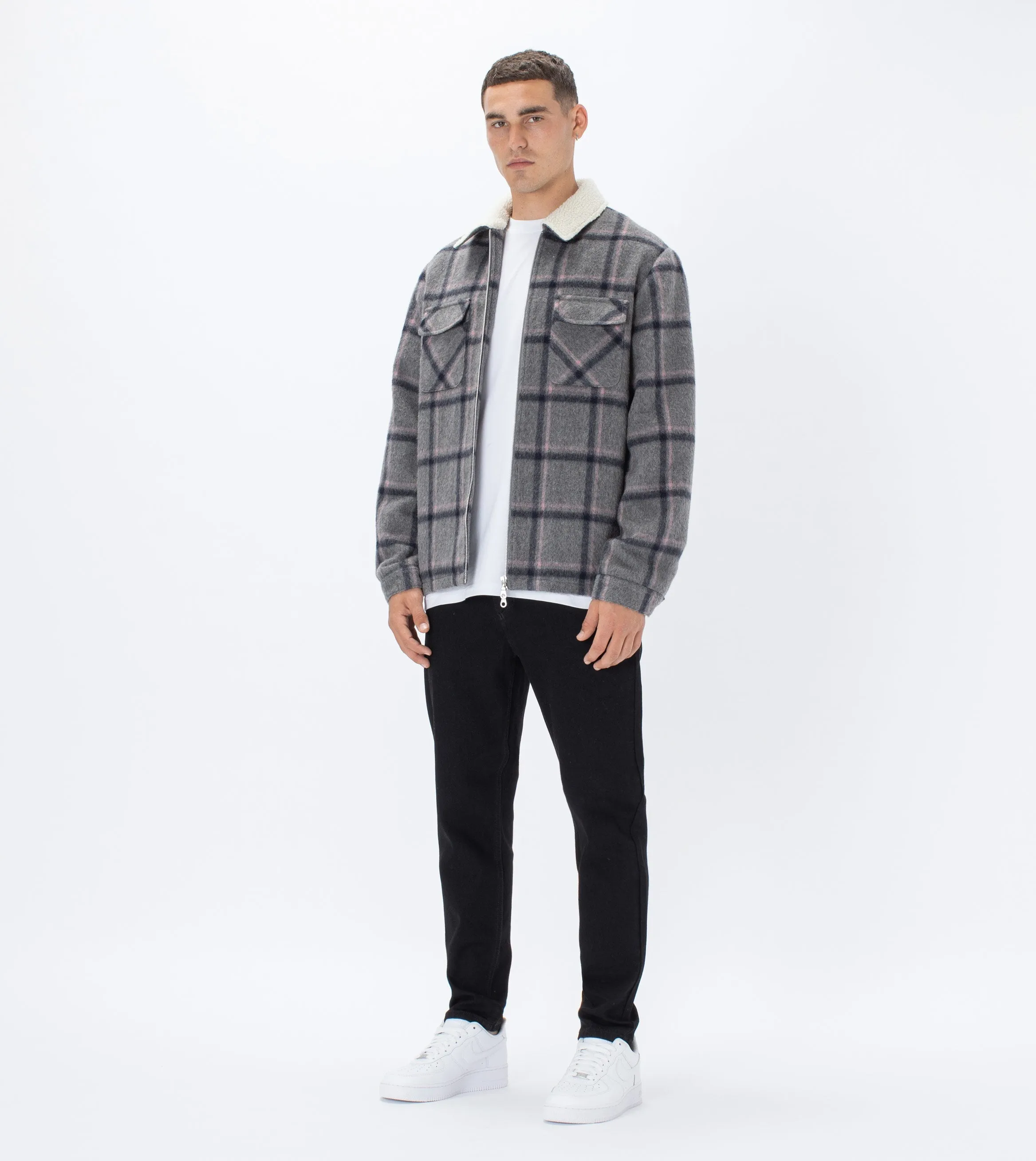 Plaid Work Jacket Grey/Musk