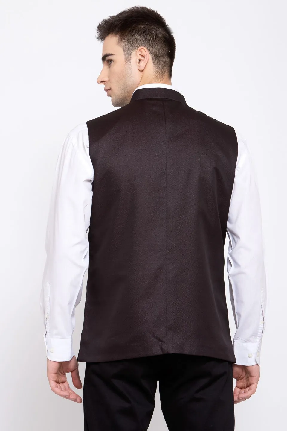 Poly Blend Coffee Nehru Jacket