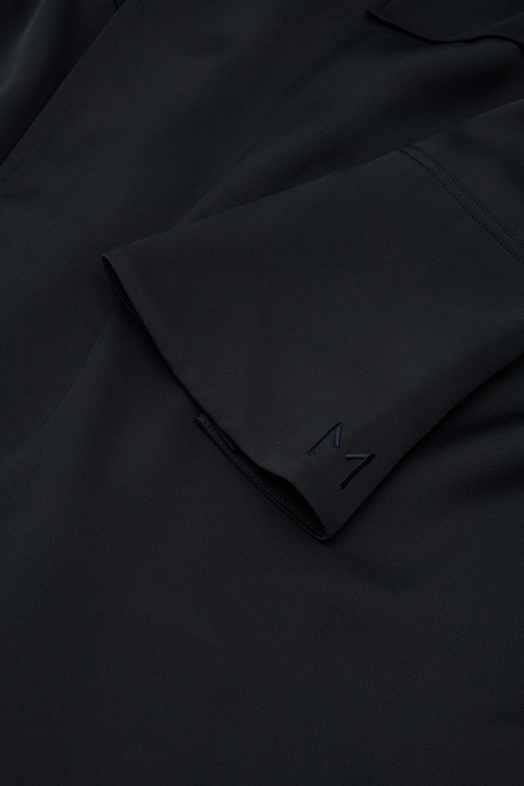 Satin Long Jacket | Black