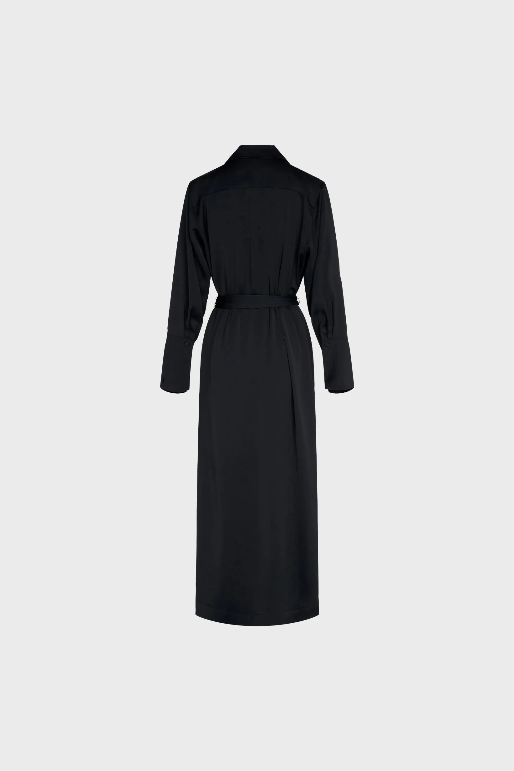 Satin Long Jacket | Black