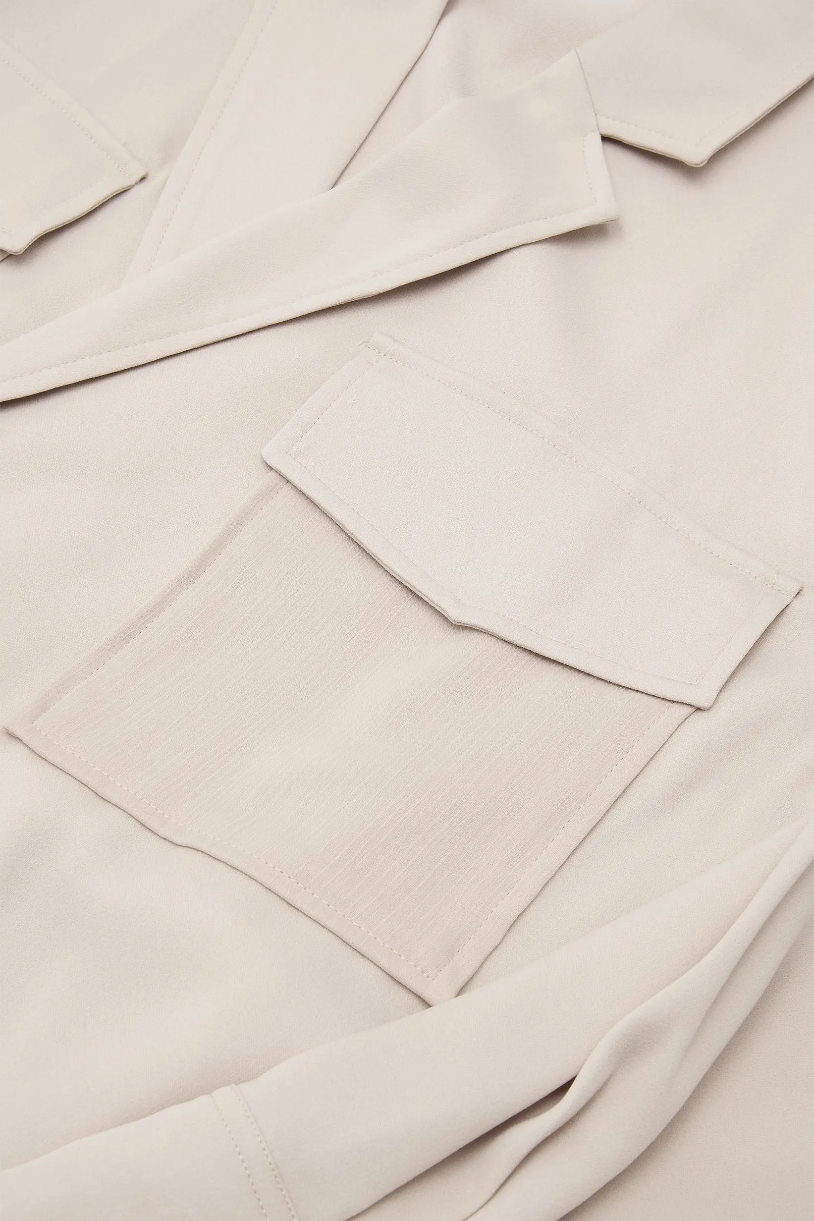 Satin Long Jacket | Sand