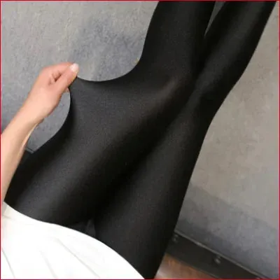 Shiny Black Spandex Disco Leggings
