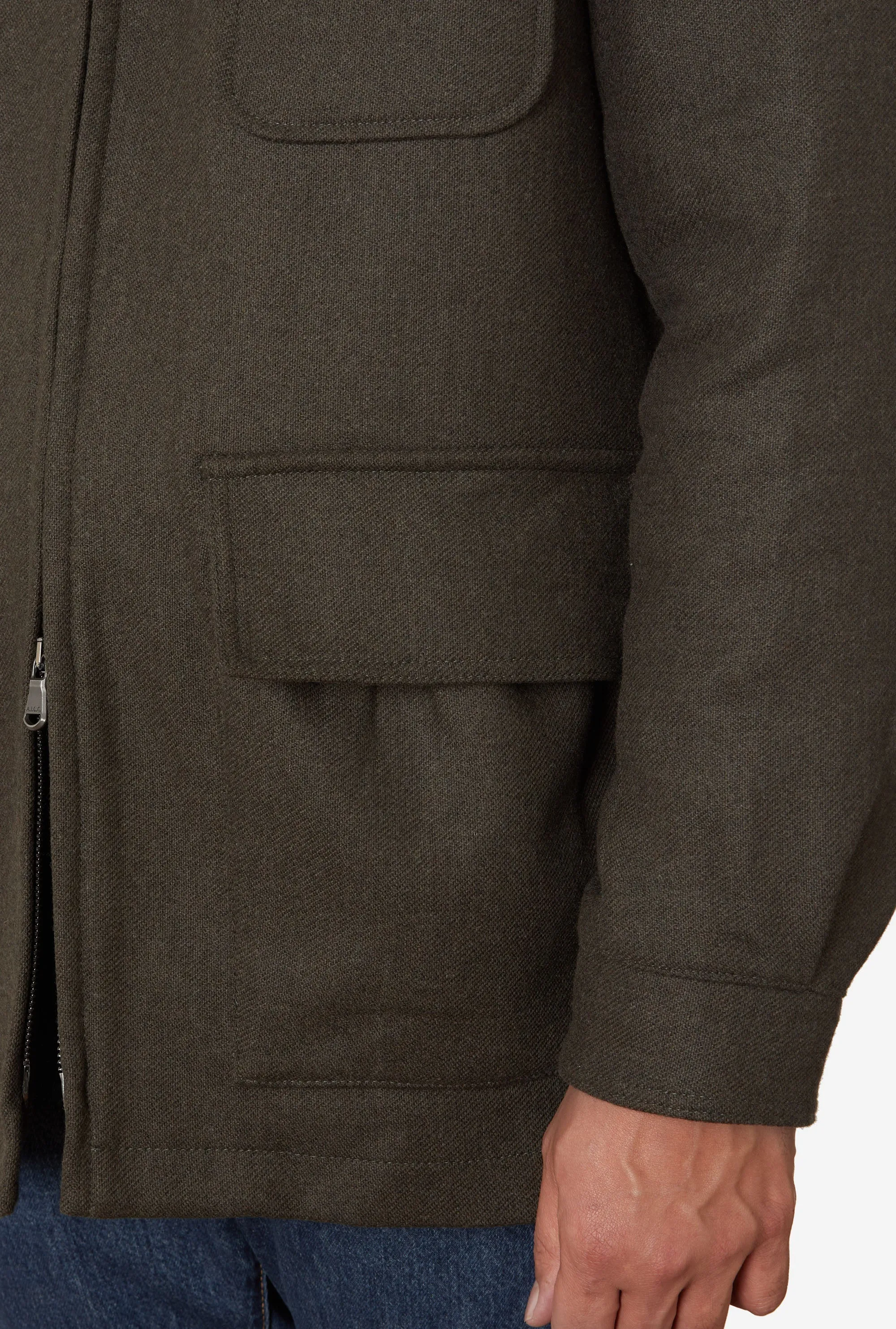 Shooting Jacket Technical Wool Dark Moss