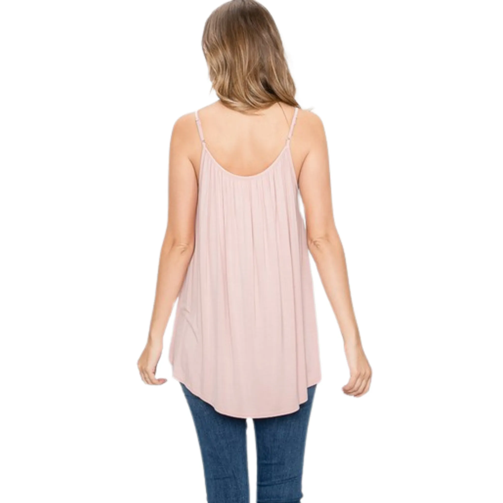 Smocked Detail Knit Cami