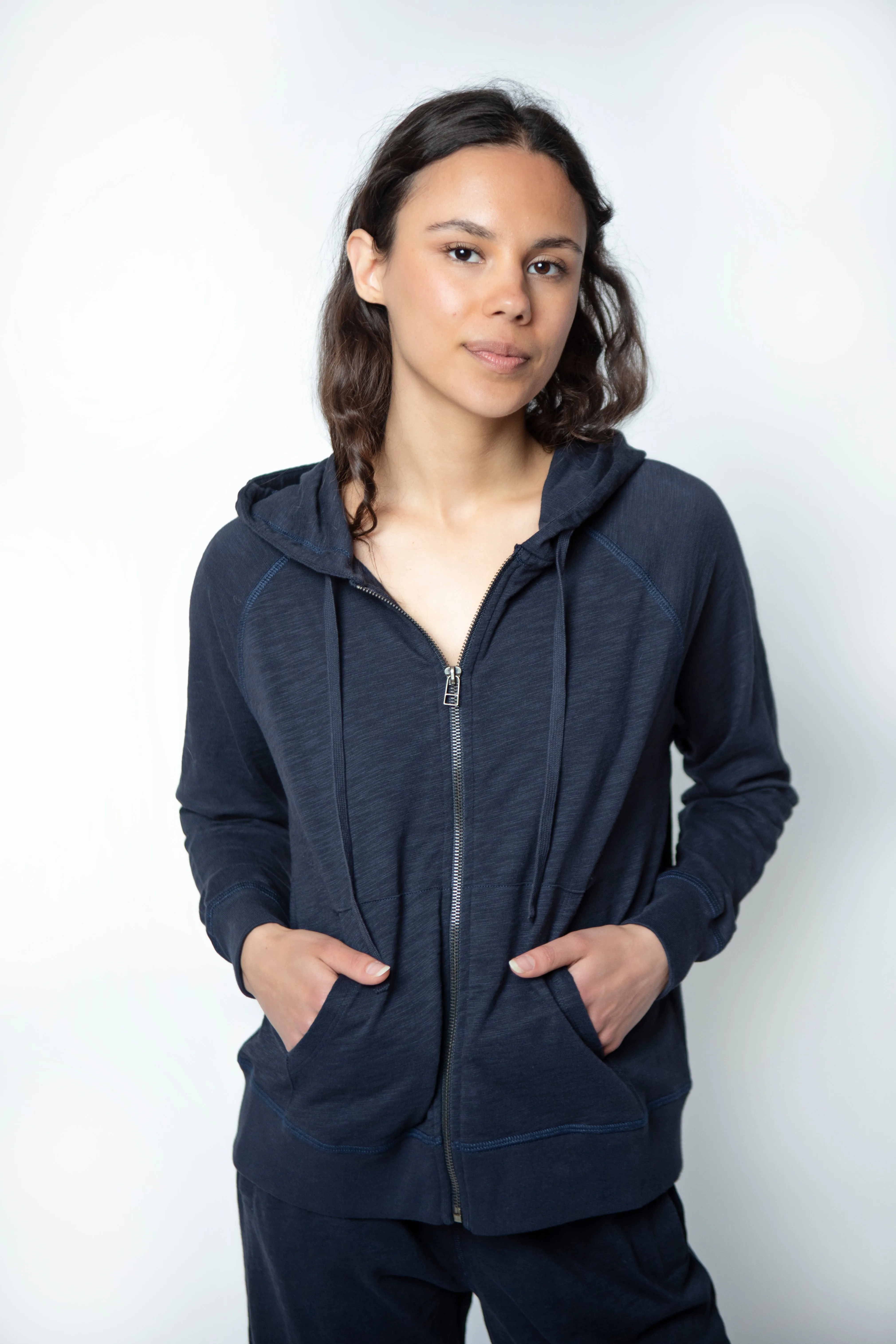 Stella Zip Hoodie in Slub Cotton
