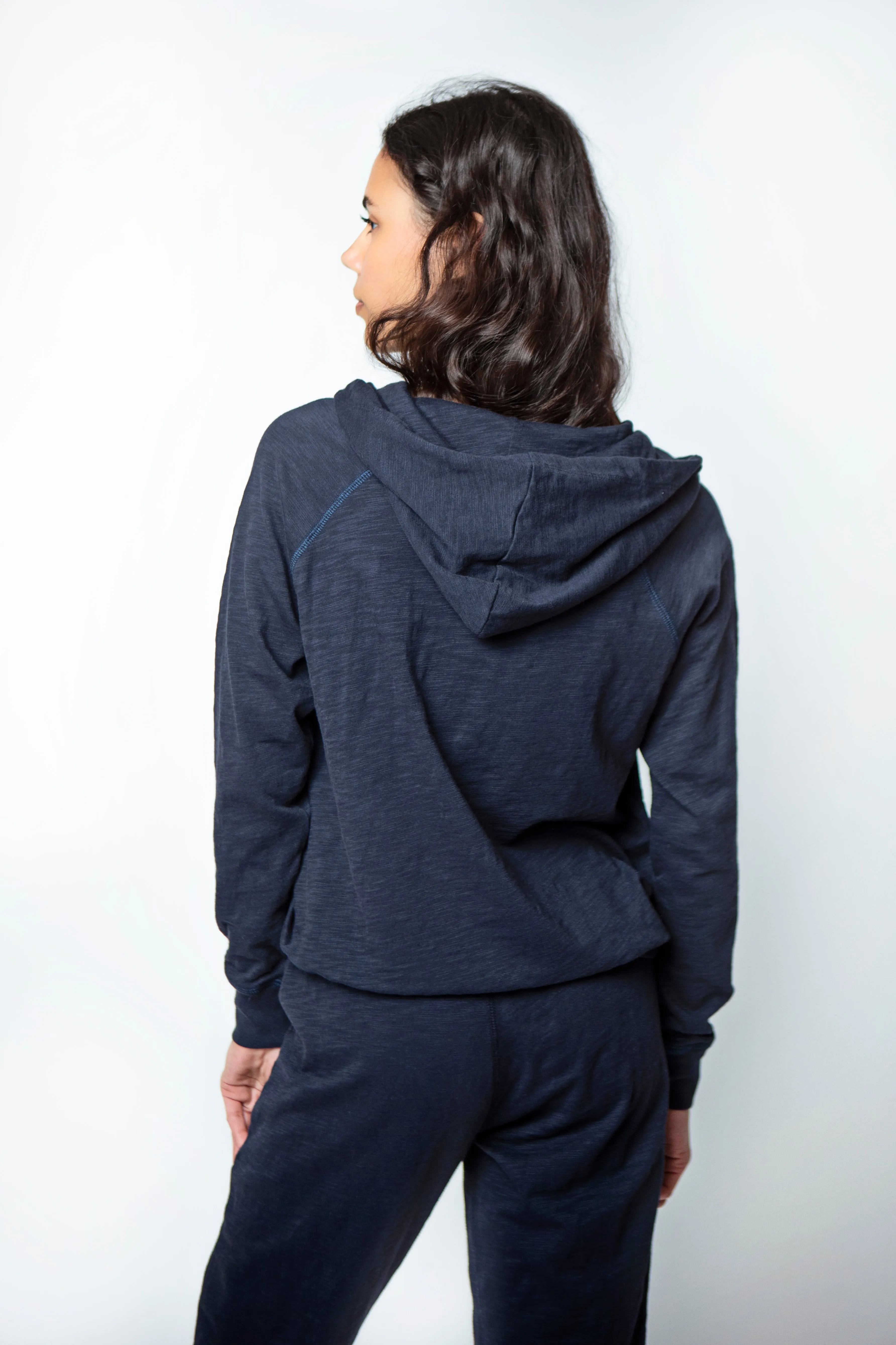 Stella Zip Hoodie in Slub Cotton