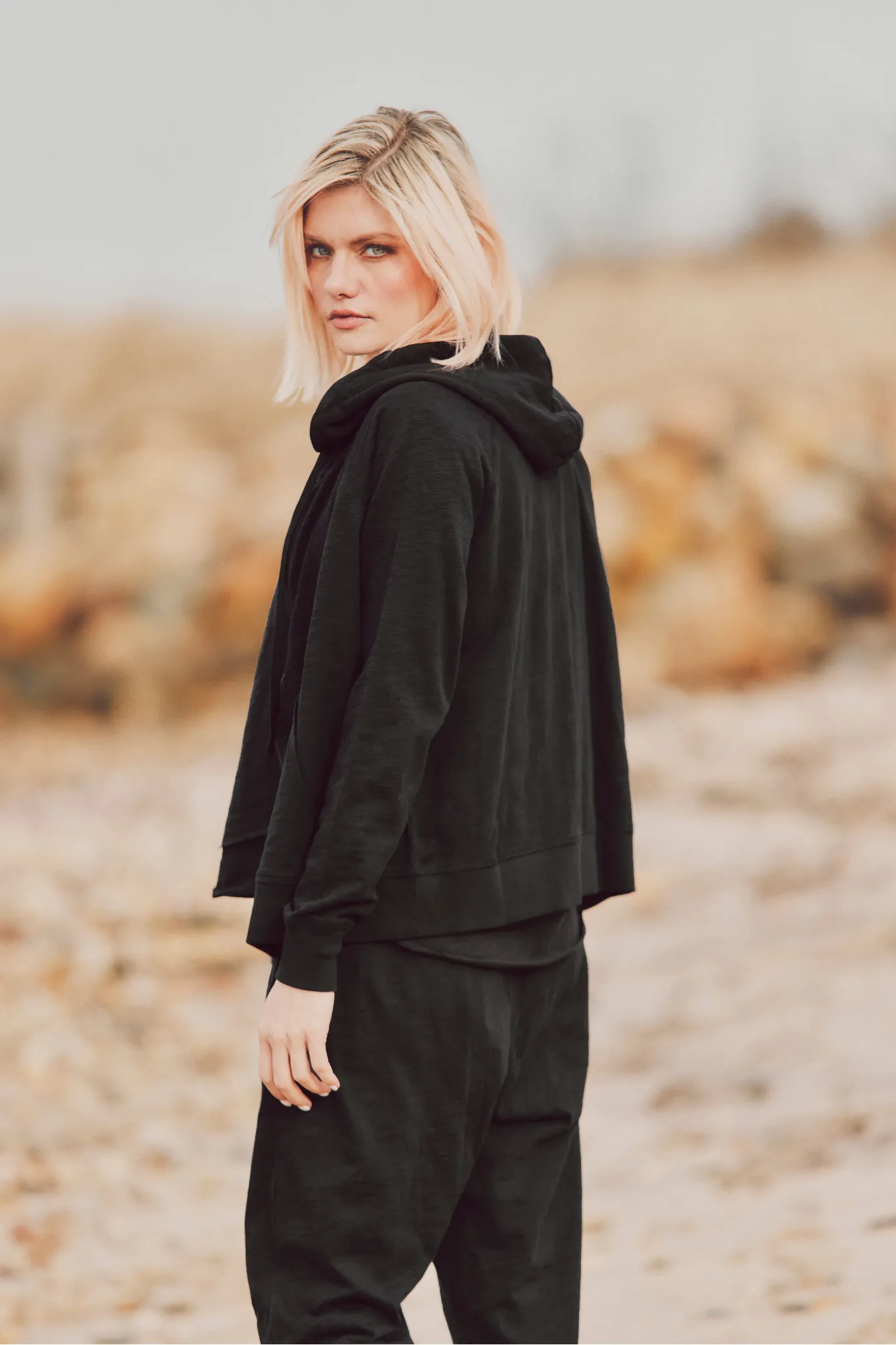 Stella Zip Hoodie in Slub Cotton