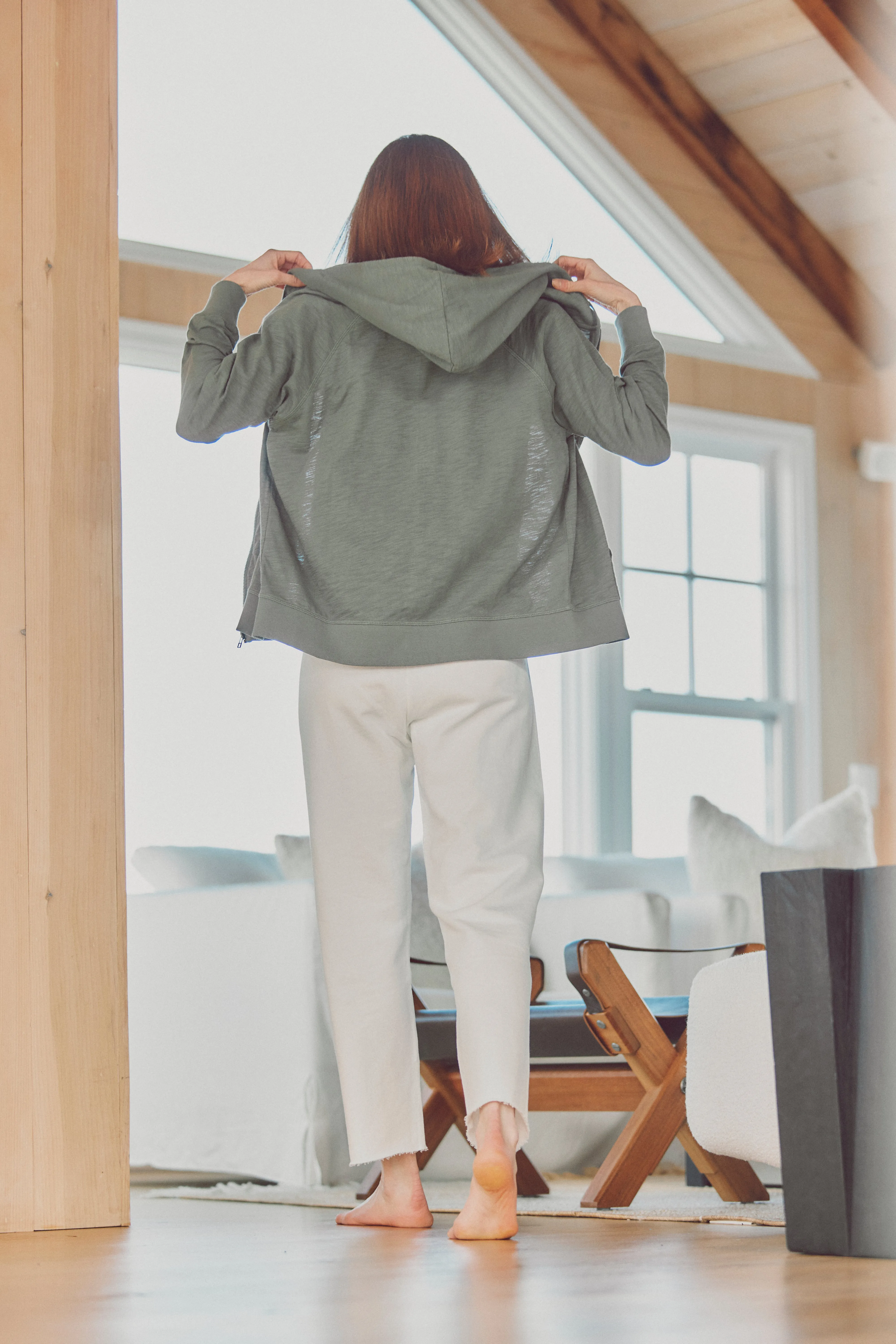 Stella Zip Hoodie in Slub Cotton