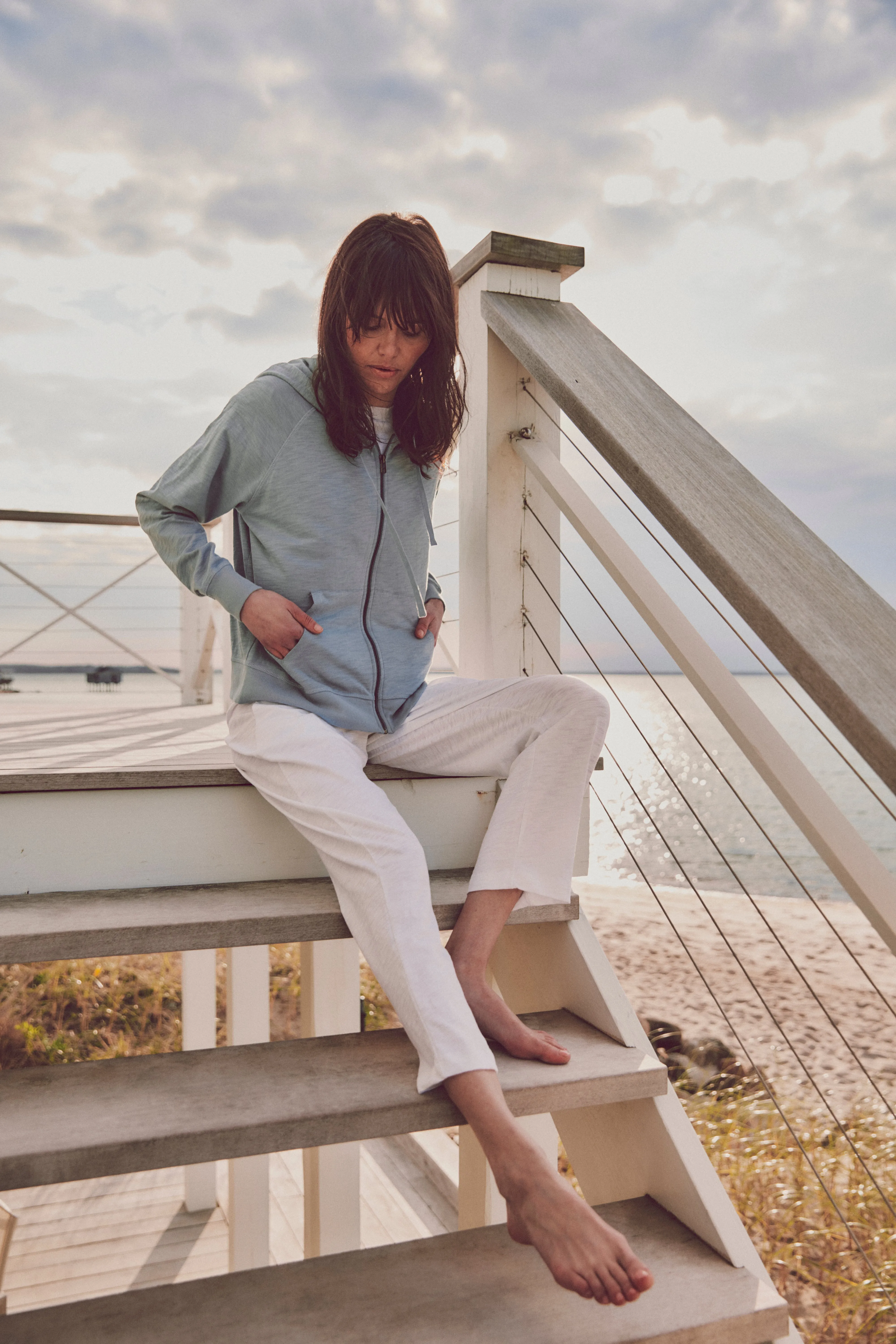 Stella Zip Hoodie in Slub Cotton