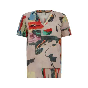 Tailored Glitch Floral Print Shirt