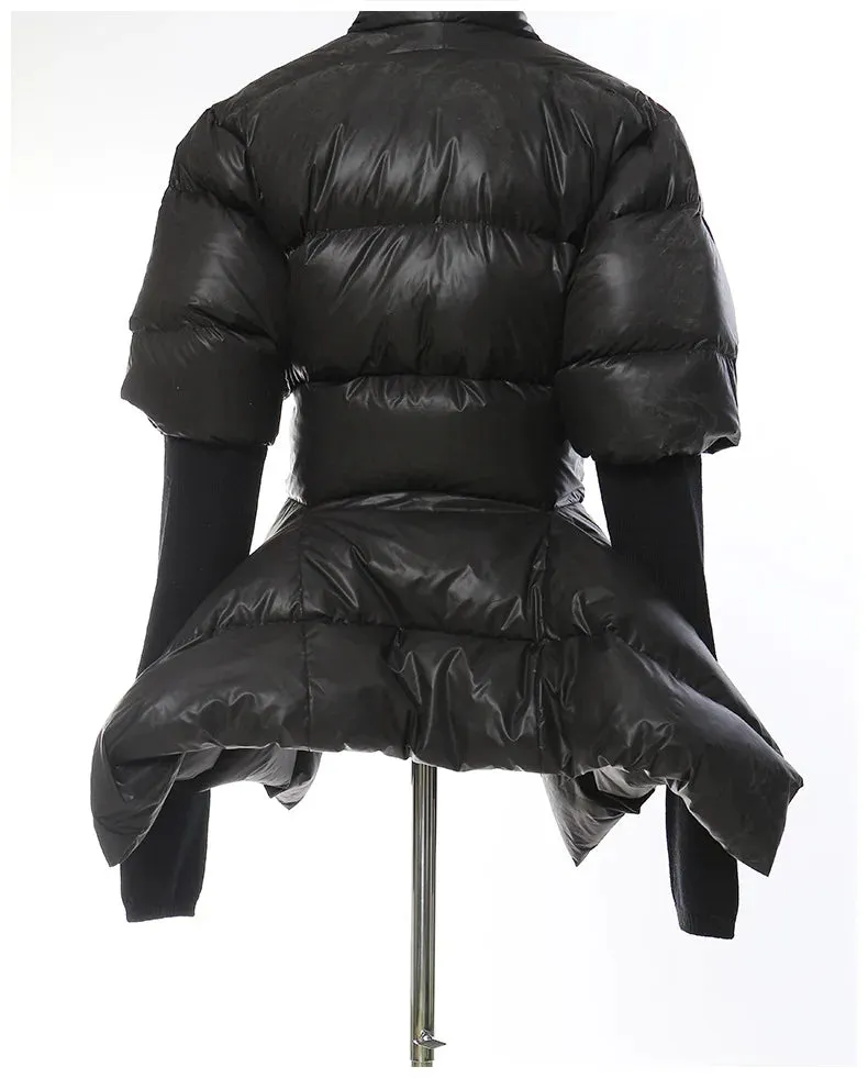 TEEK - Cotton-Padded Belted Knitted Sleeve Jacket