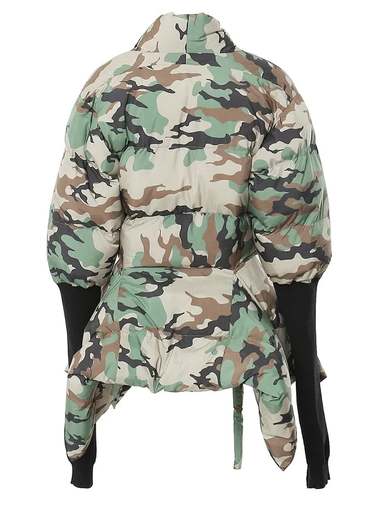 TEEK - Cotton-Padded Belted Knitted Sleeve Jacket