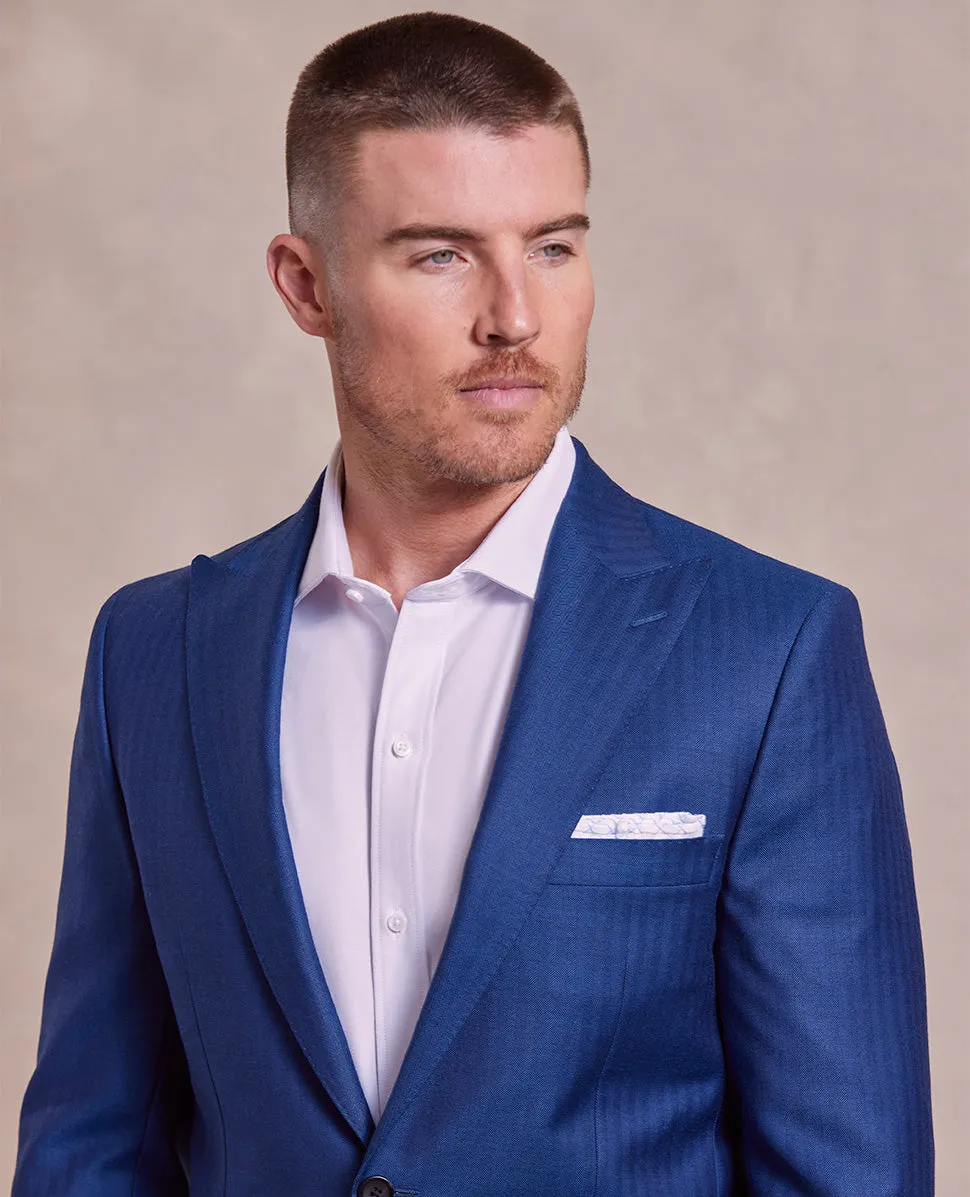 The George - Herringbone Jacket - Blue