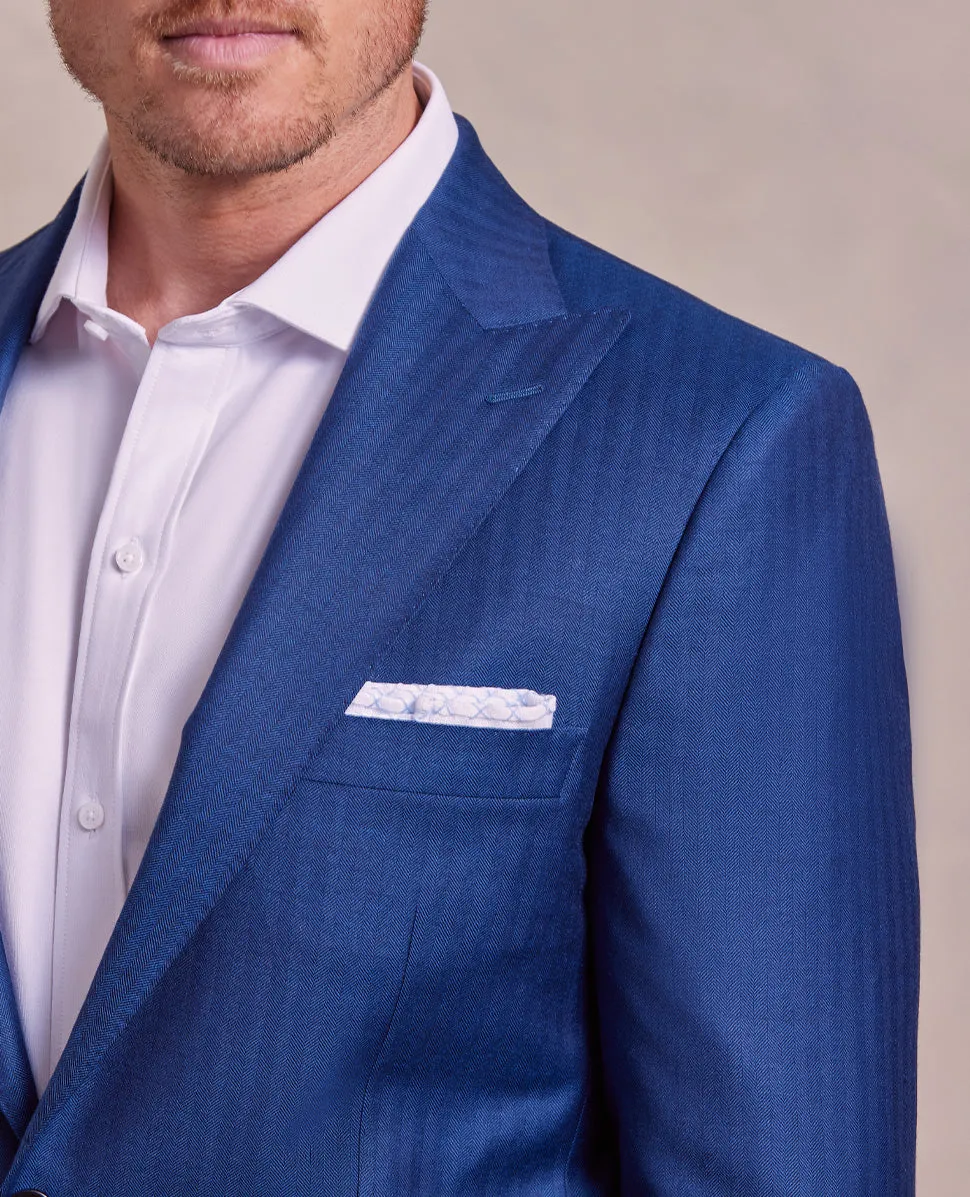 The George - Herringbone Jacket - Blue