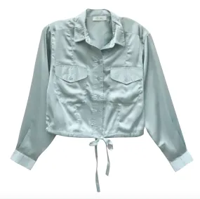Tied Satin Blouse