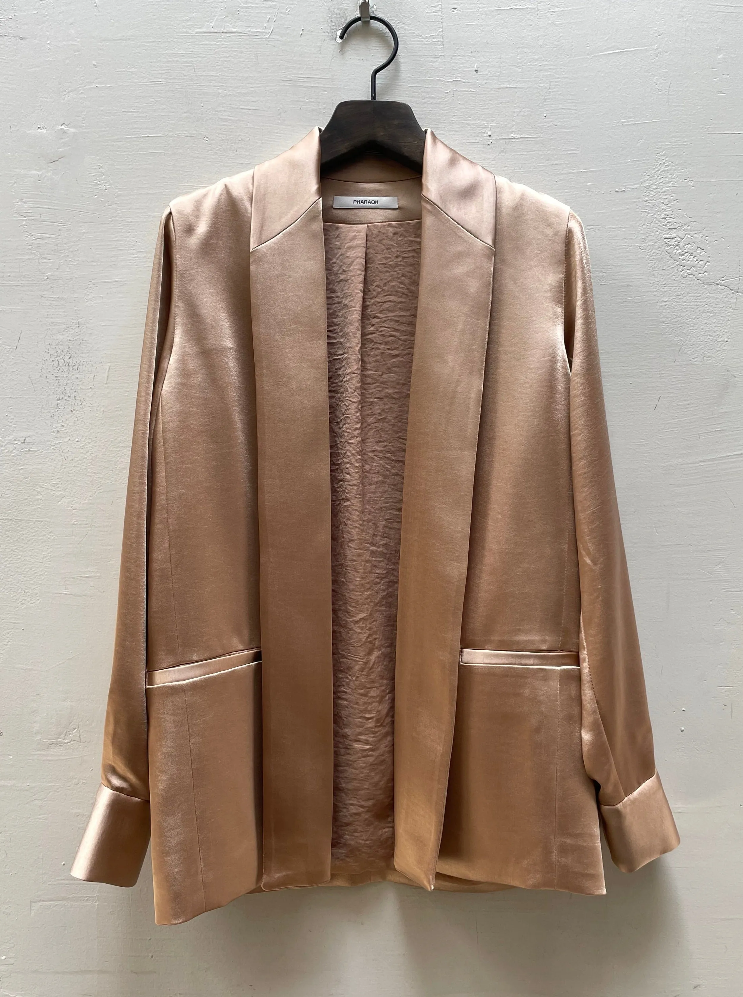 Tux Jacket in Italian Satin - Champagne