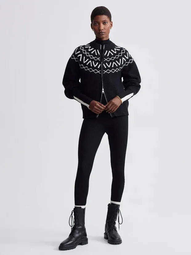 Varley Alys Fairisle Knit Jacket - Black