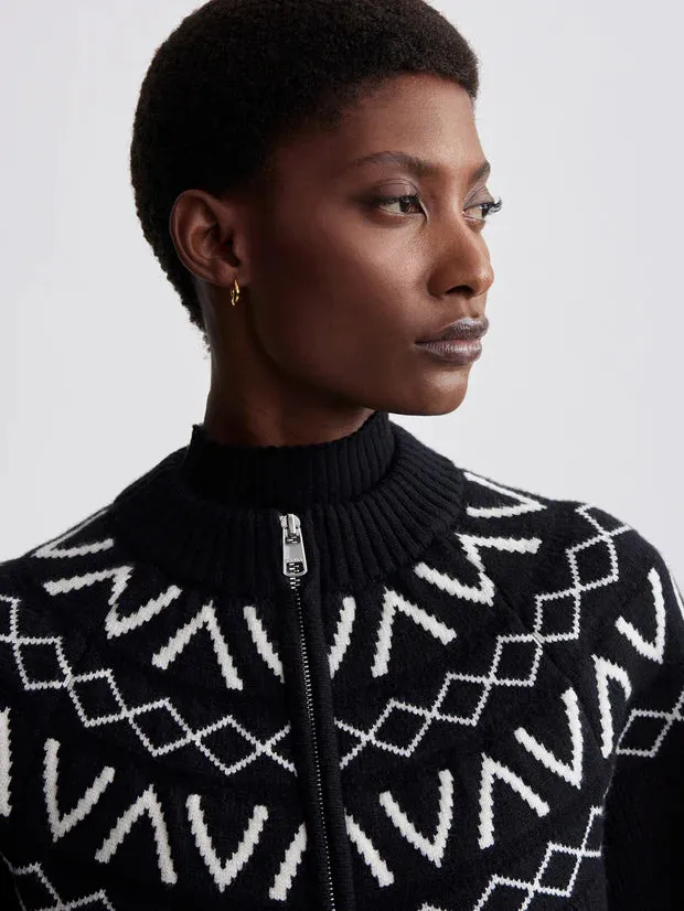 Varley Alys Fairisle Knit Jacket - Black