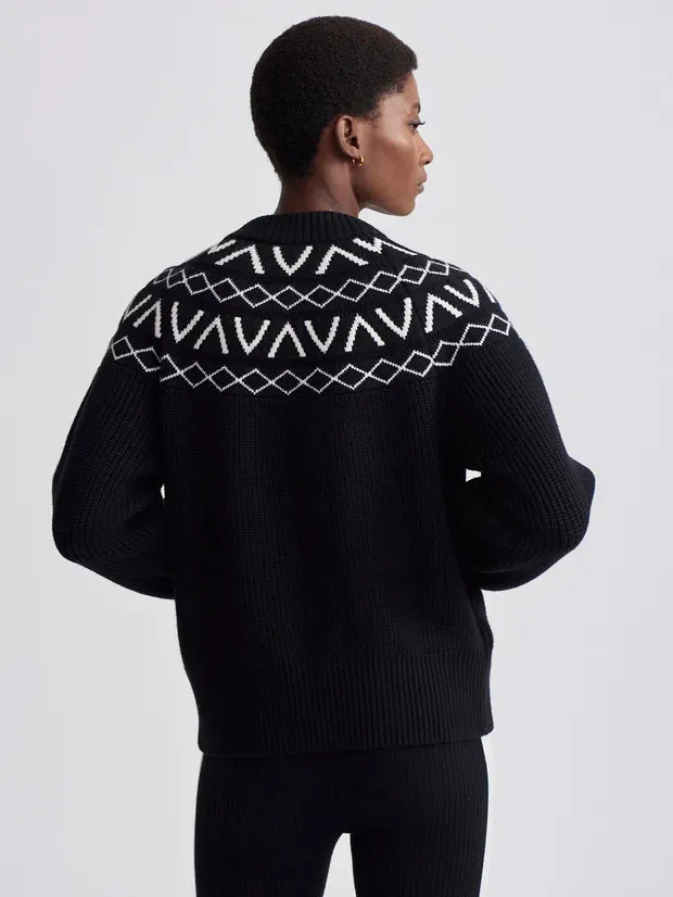 Varley Alys Fairisle Knit Jacket - Black