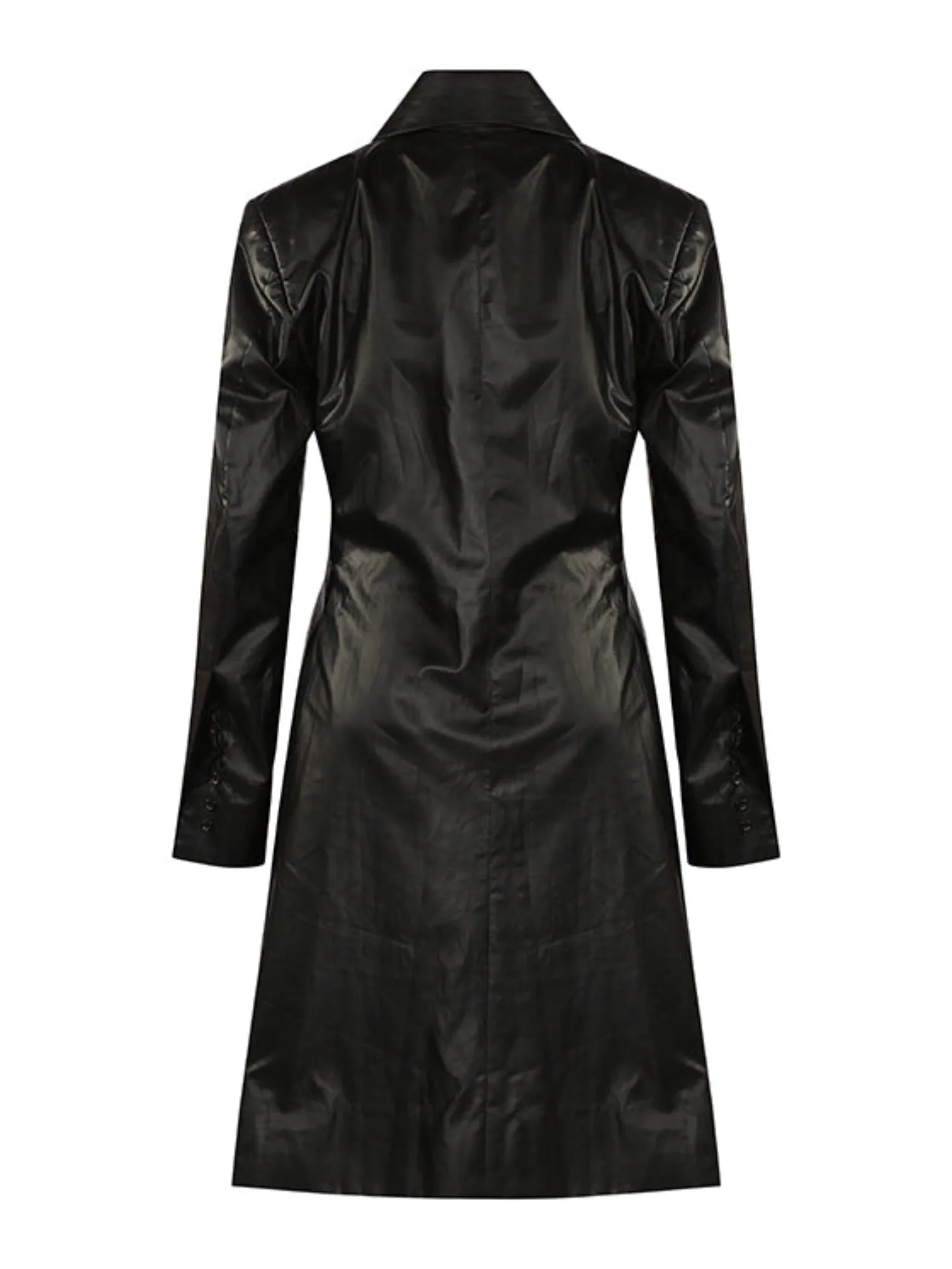 Vegan leather trench coat