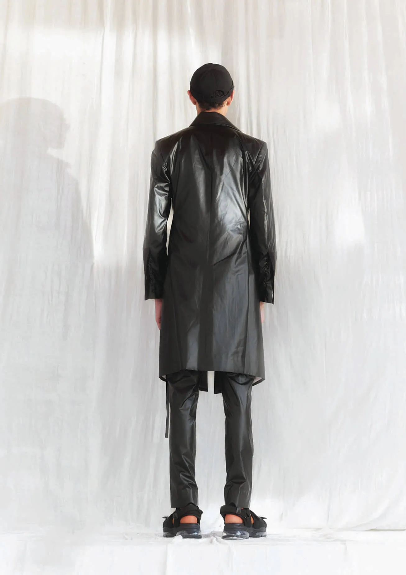Vegan leather trench coat