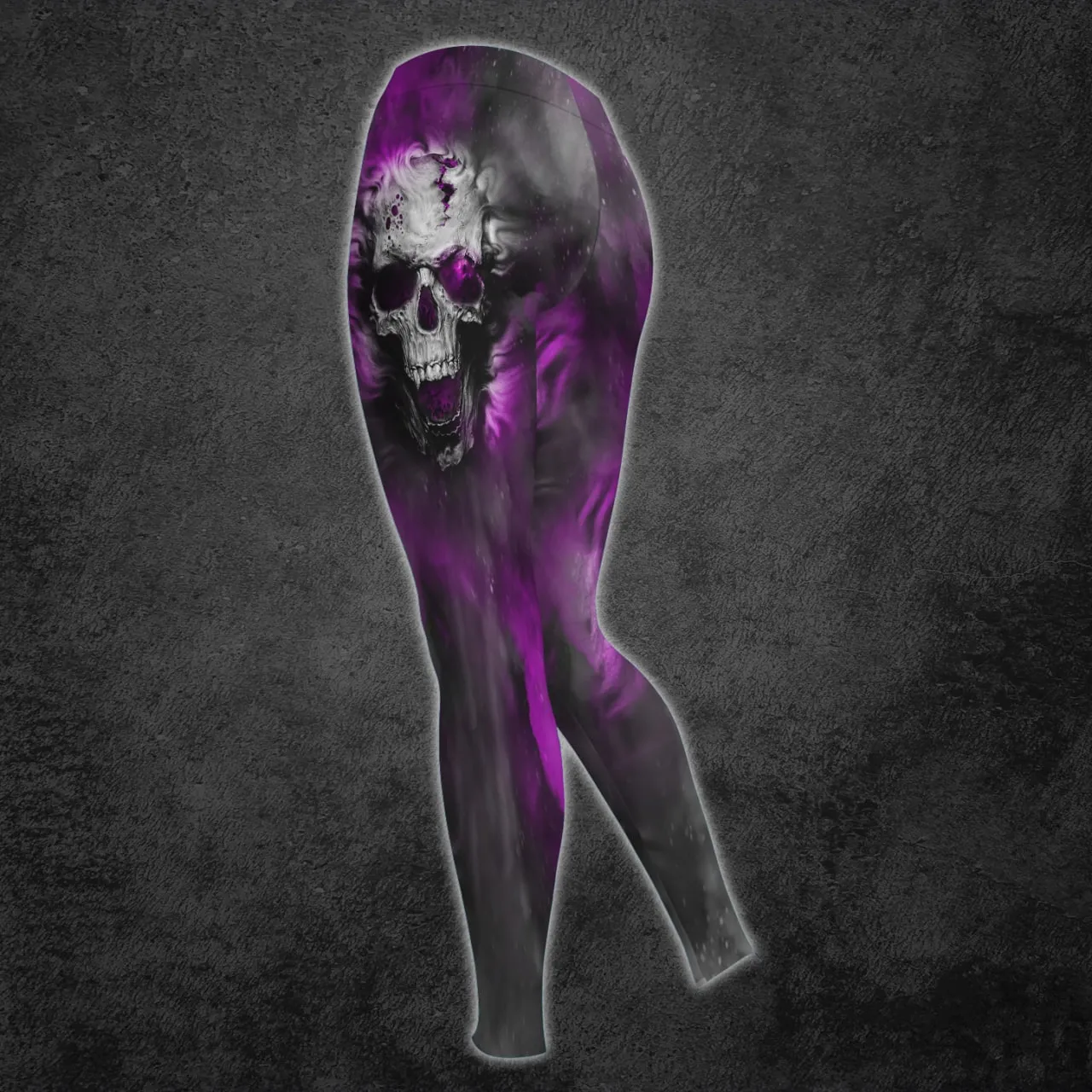 Violet Vintage Ancient Skull Artwork Print Combo Hoodie And Leggings