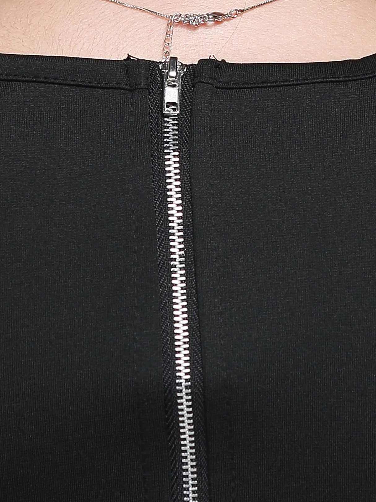 Wholesale Black V-Neck Sleeveless Zip Back Dresses