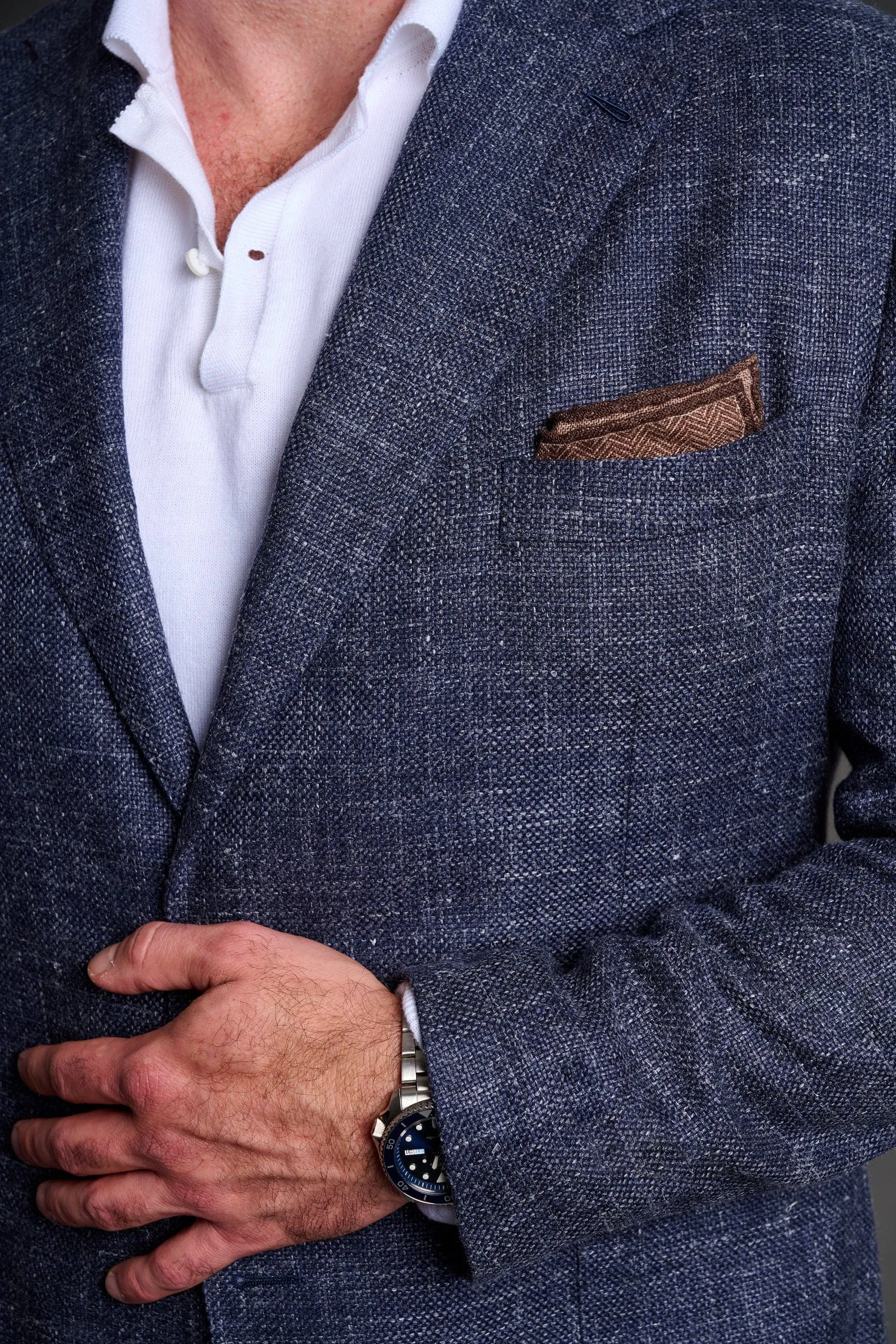 Wool, Silk & Linen Hopsack Jacket