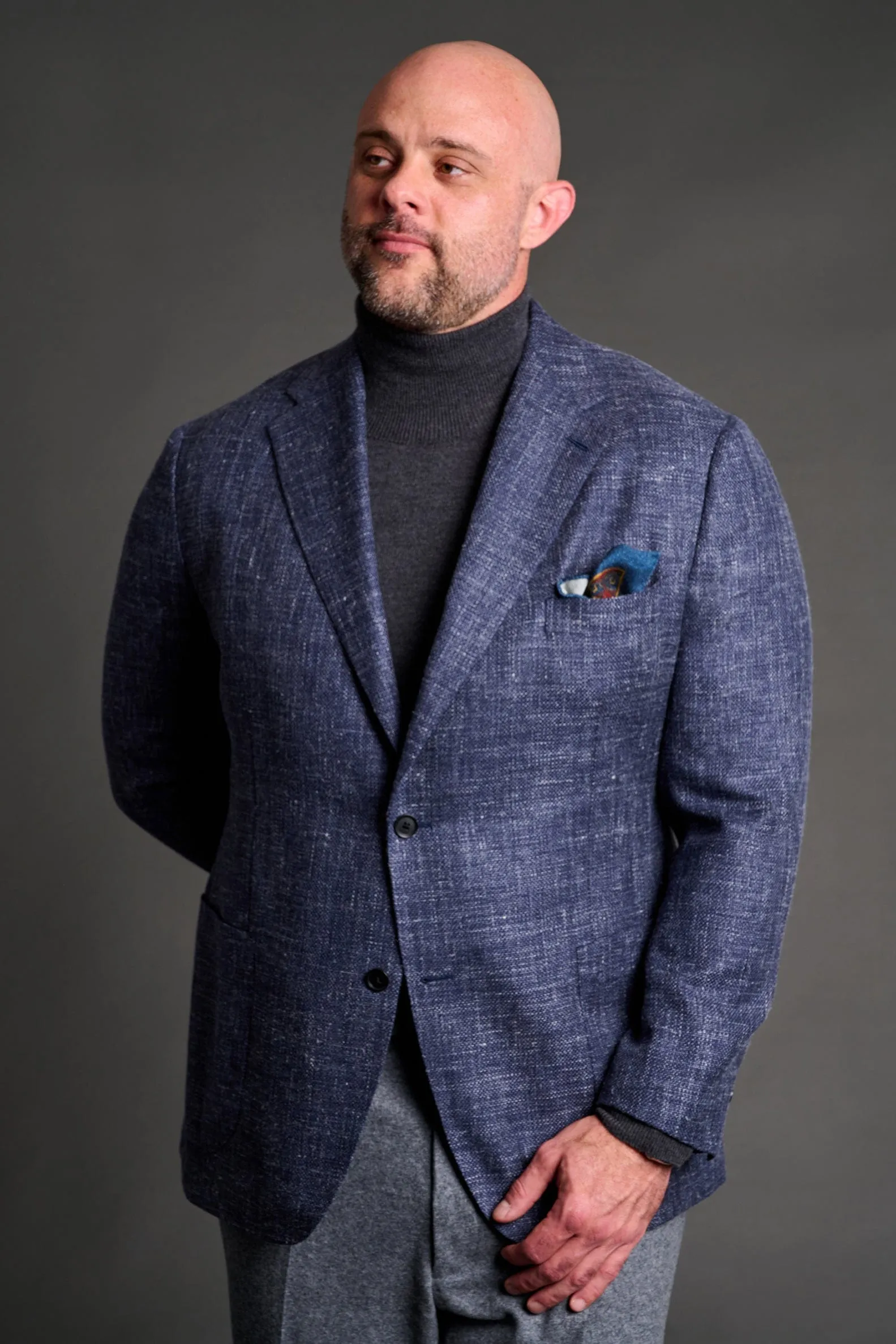 Wool, Silk & Linen Hopsack Jacket