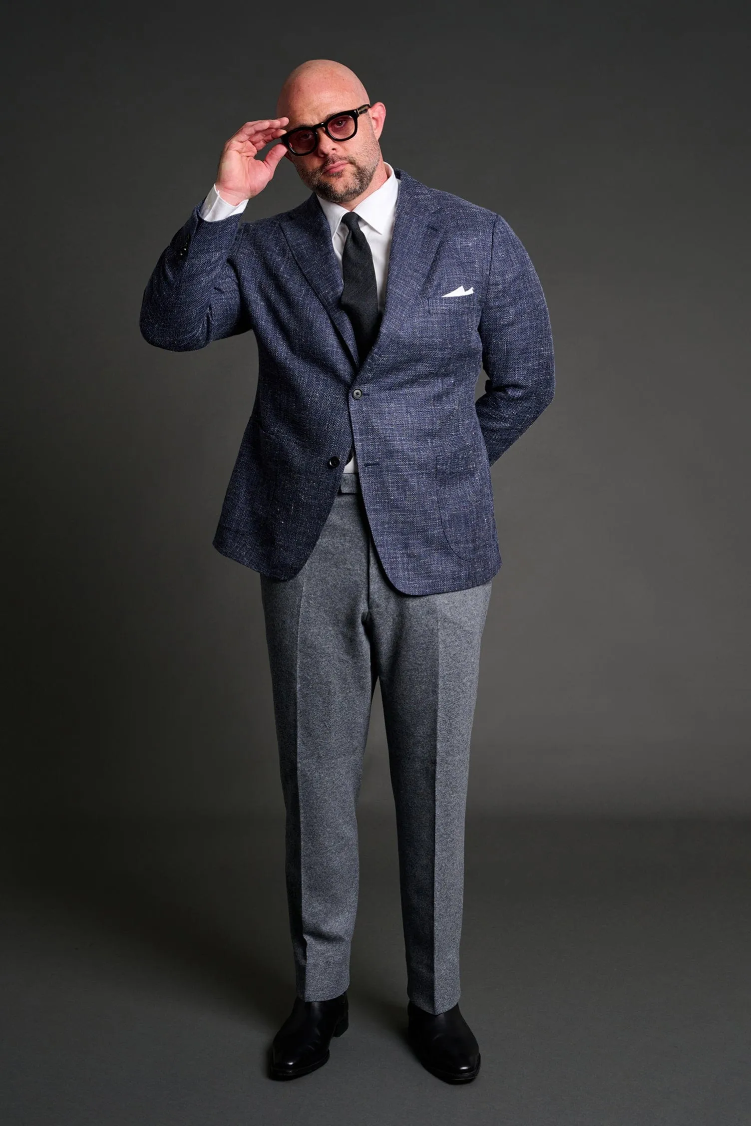 Wool, Silk & Linen Hopsack Jacket