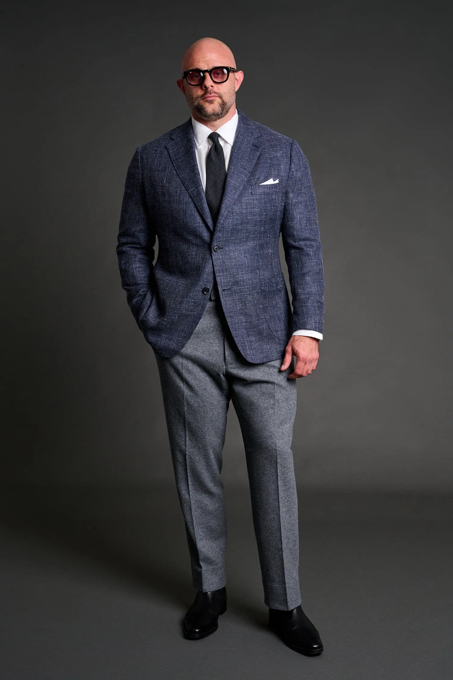 Wool, Silk & Linen Hopsack Jacket