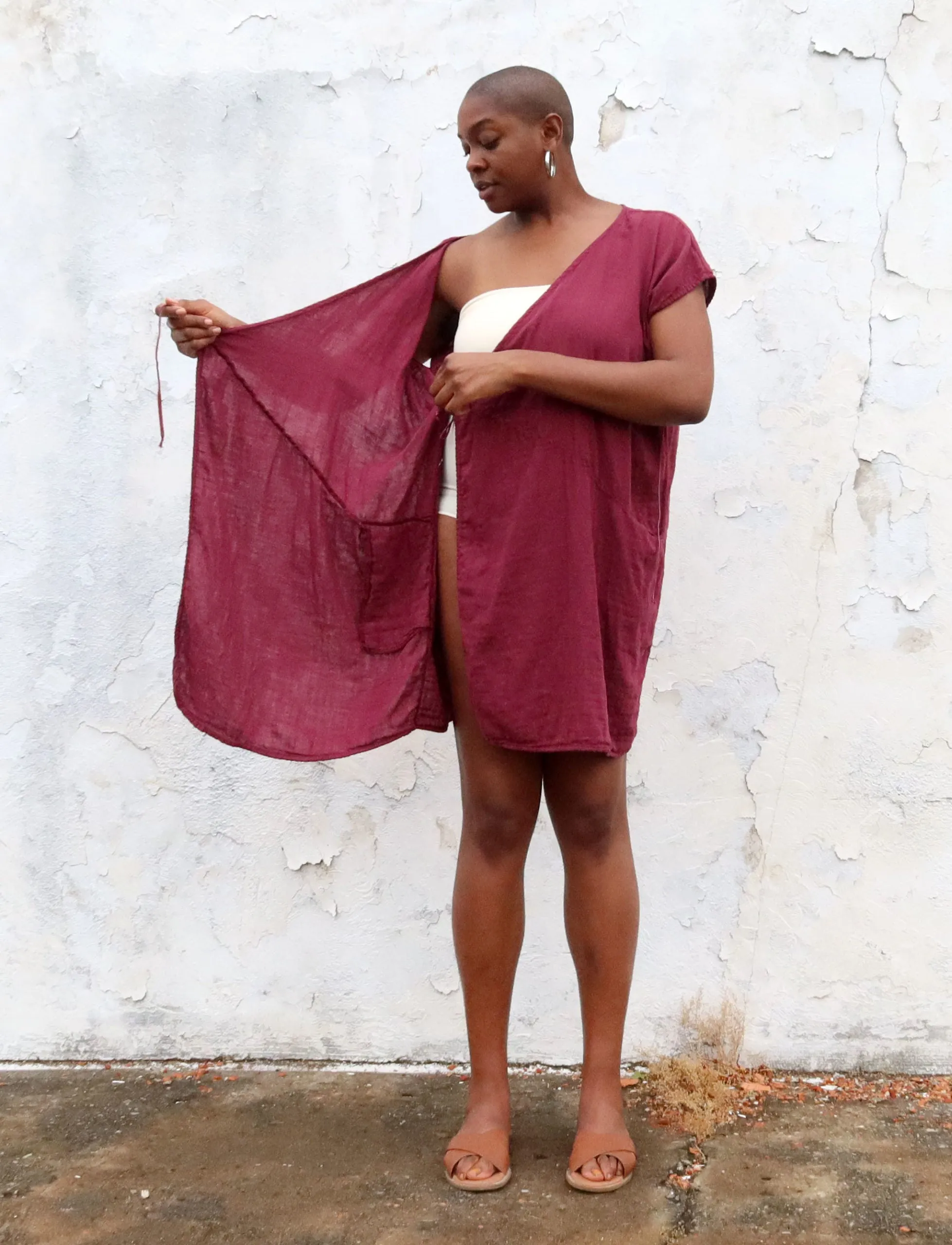 Wrap Origami Short Kaftan